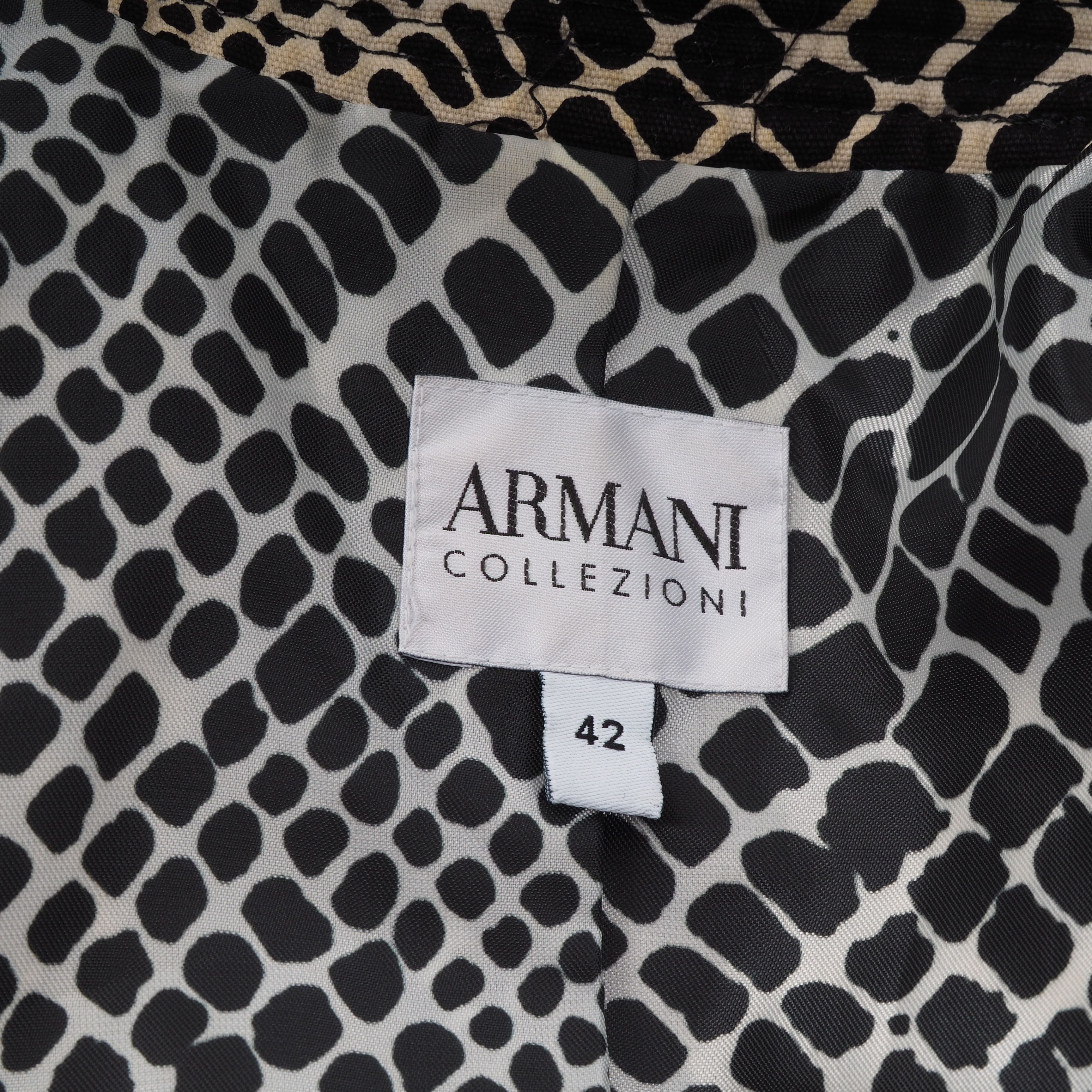 Armani Collezioni Armani Collezioni Animal Print Snap Jacket Blazer Size M / US 6-8 / IT 42-44 - 3 Thumbnail