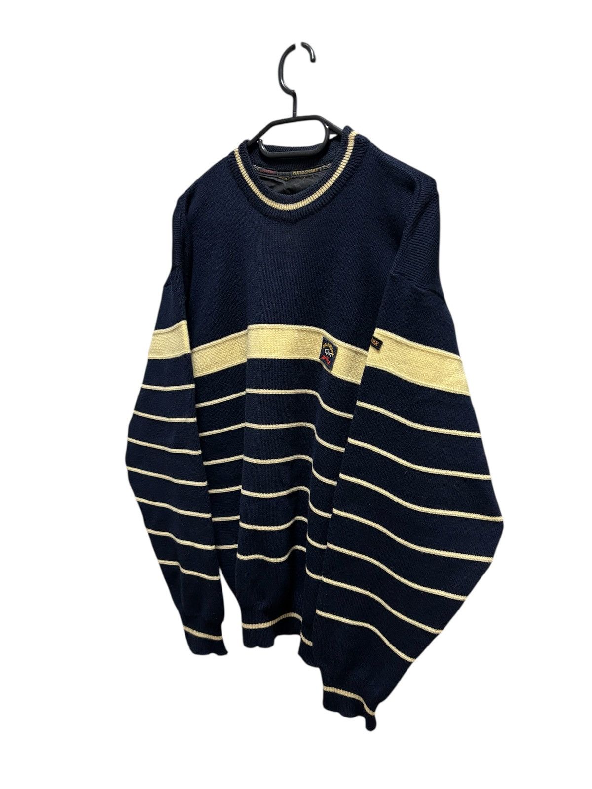 Paul & Shark Paul Shark Sweater Wool Crewneck Striped Italy Designer Size US L / EU 52-54 / 3 - 2 Thumbnail