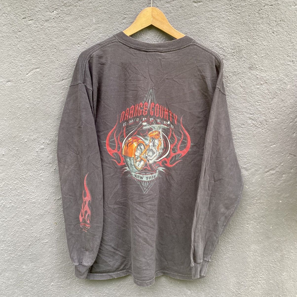 West Coast Choppers Thrashed Faded Vintage Y2k Orange County Choppers L/S Tee Size US L / EU 52-54 / 3 - 1 Thumbnail