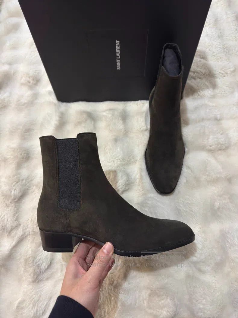 Saint Laurent Paris Saint Laurent Paris Suede Chelsea Boots Size US 7 / EU 40 - 2 Thumbnail