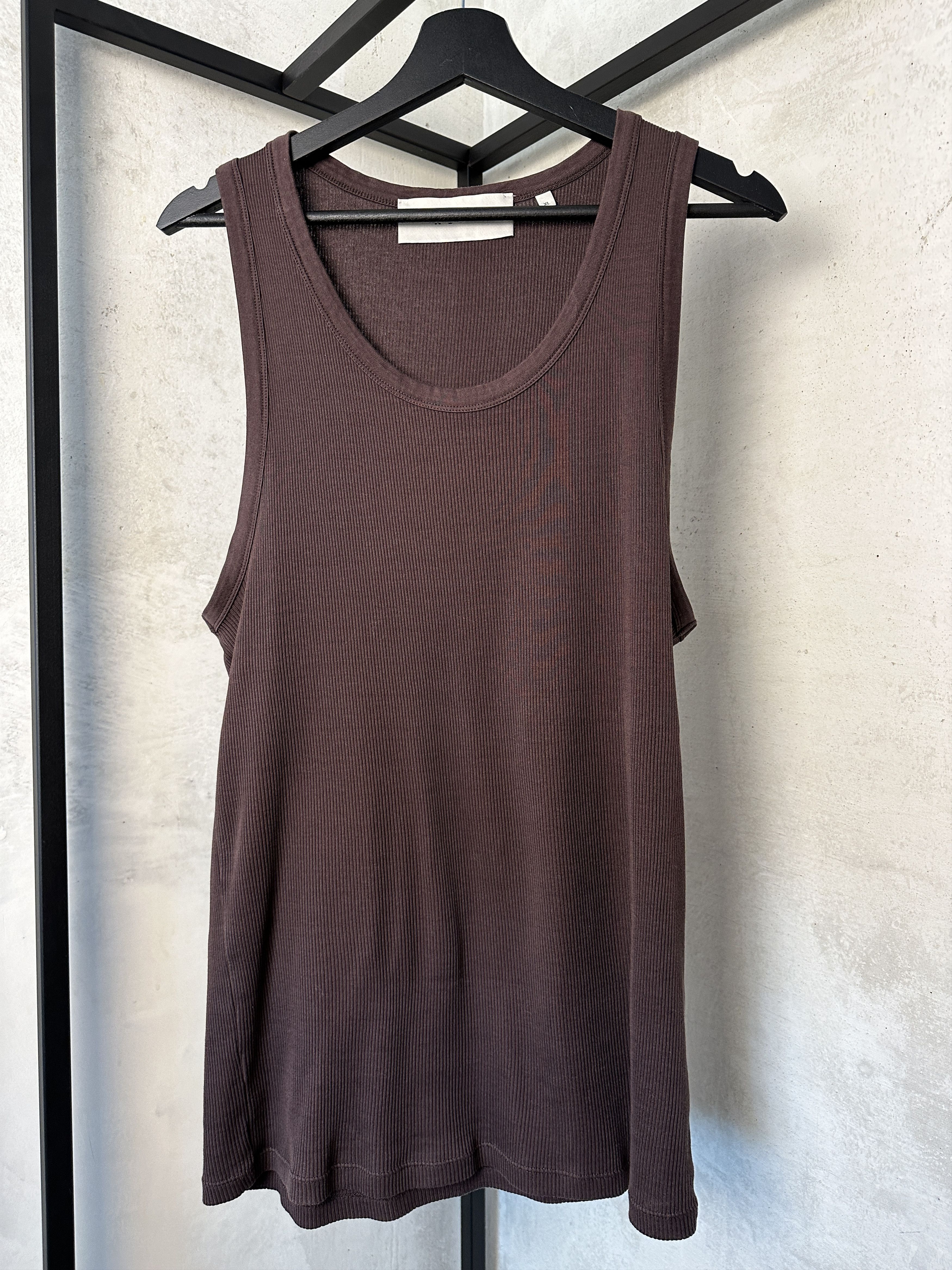 Rohe Rohe Ribbed Brown Tank Top Size US XL / EU 56 / 4 - 1 Thumbnail