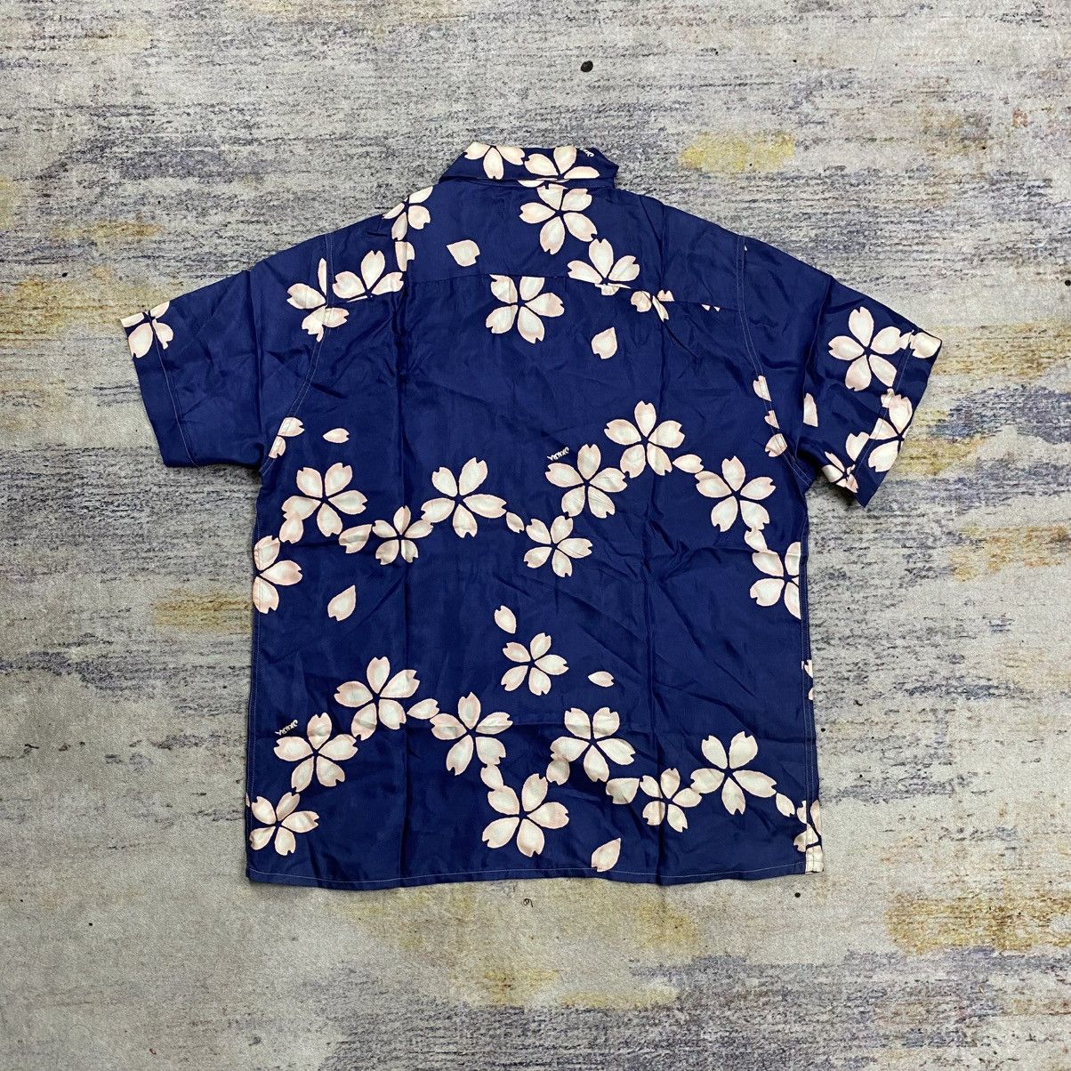 Japanese Brand pure blue arigato flower hawaiian silk shirt Size US M / EU 48-50 / 2 - 2 Thumbnail
