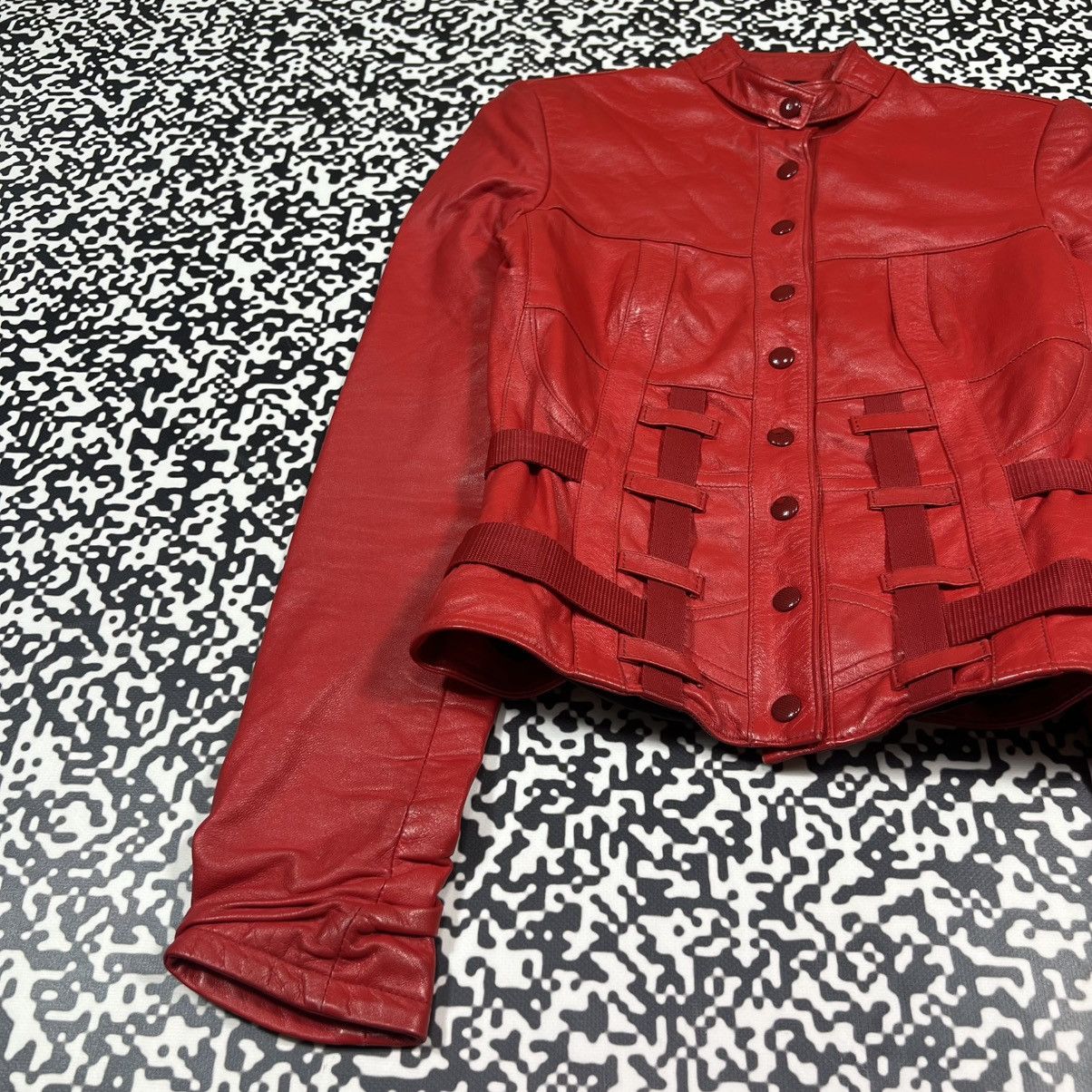 Japanese Brand Vintage Y2K Japanese Leather Jacket With Straps Moto Style Size S / US 4 / IT 40 - 9 Thumbnail