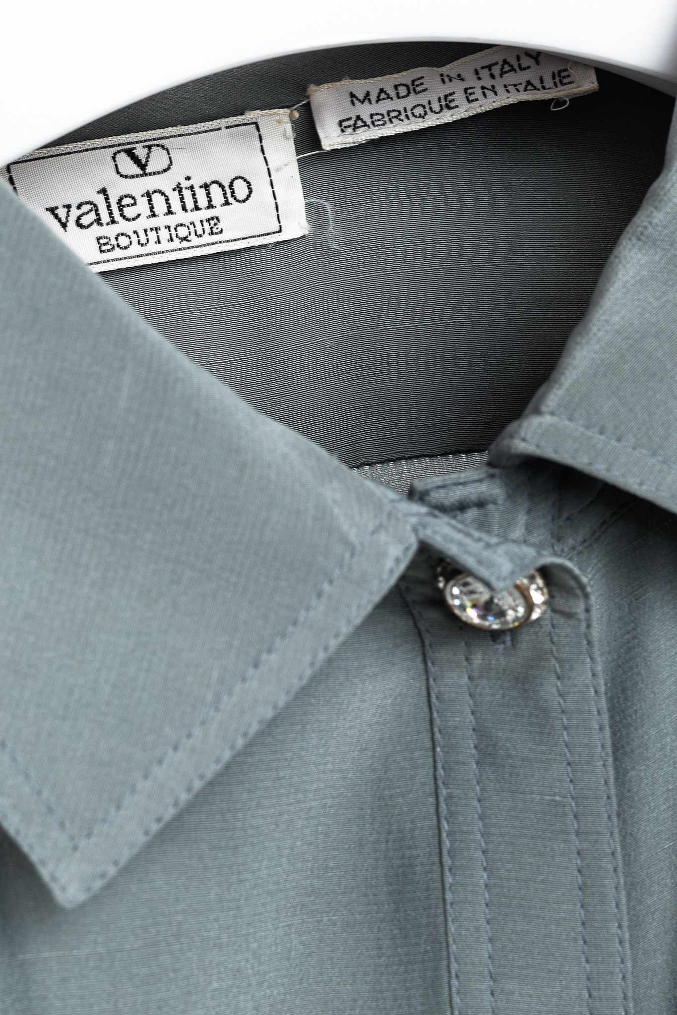 Valentino Valentino Boutique Vintage Shantung Satin Buttoned Blouse Size L / US 10 / IT 46 - 4 Thumbnail