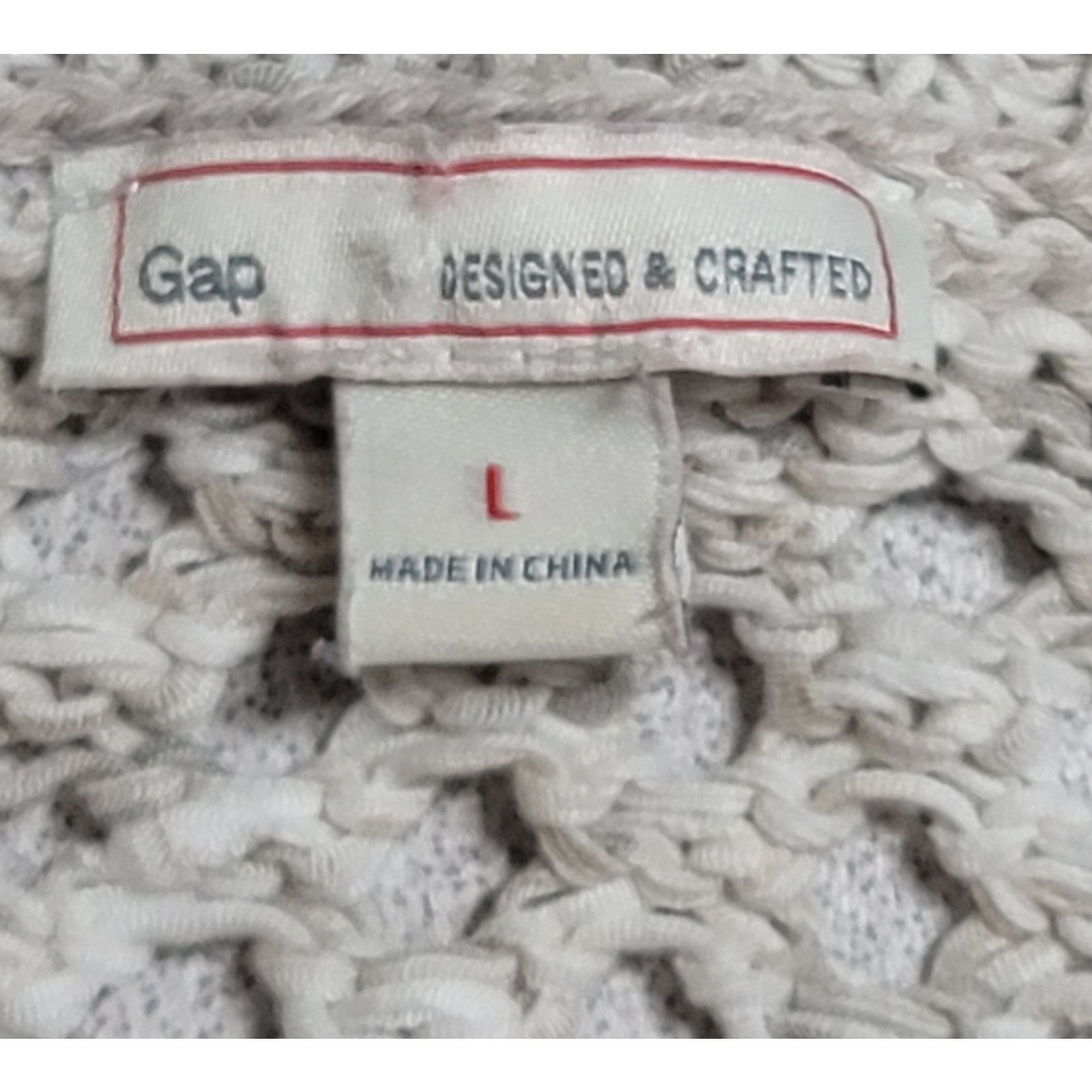 Gap Gap Beige Tan Crew Neck Open Knit Chunky Sweater Top Large Size L / US 10 / IT 46 - 4 Thumbnail