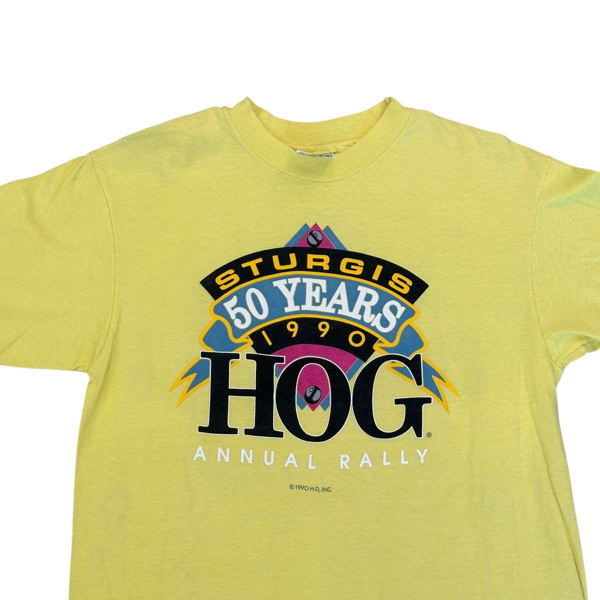 Hanes Vintage 1990 Sturgis 50th Anniversary Hog rally shirt size L Size US L / EU 52-54 / 3 - 2 Thumbnail