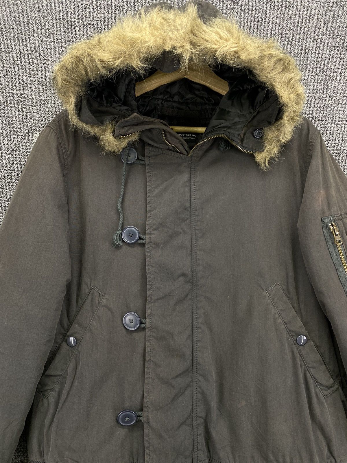 Alpha Industries Vintage Alpha Industries Faux Fur Hoodie Long Jacket Size L / US 10 / IT 46 - 5 Thumbnail