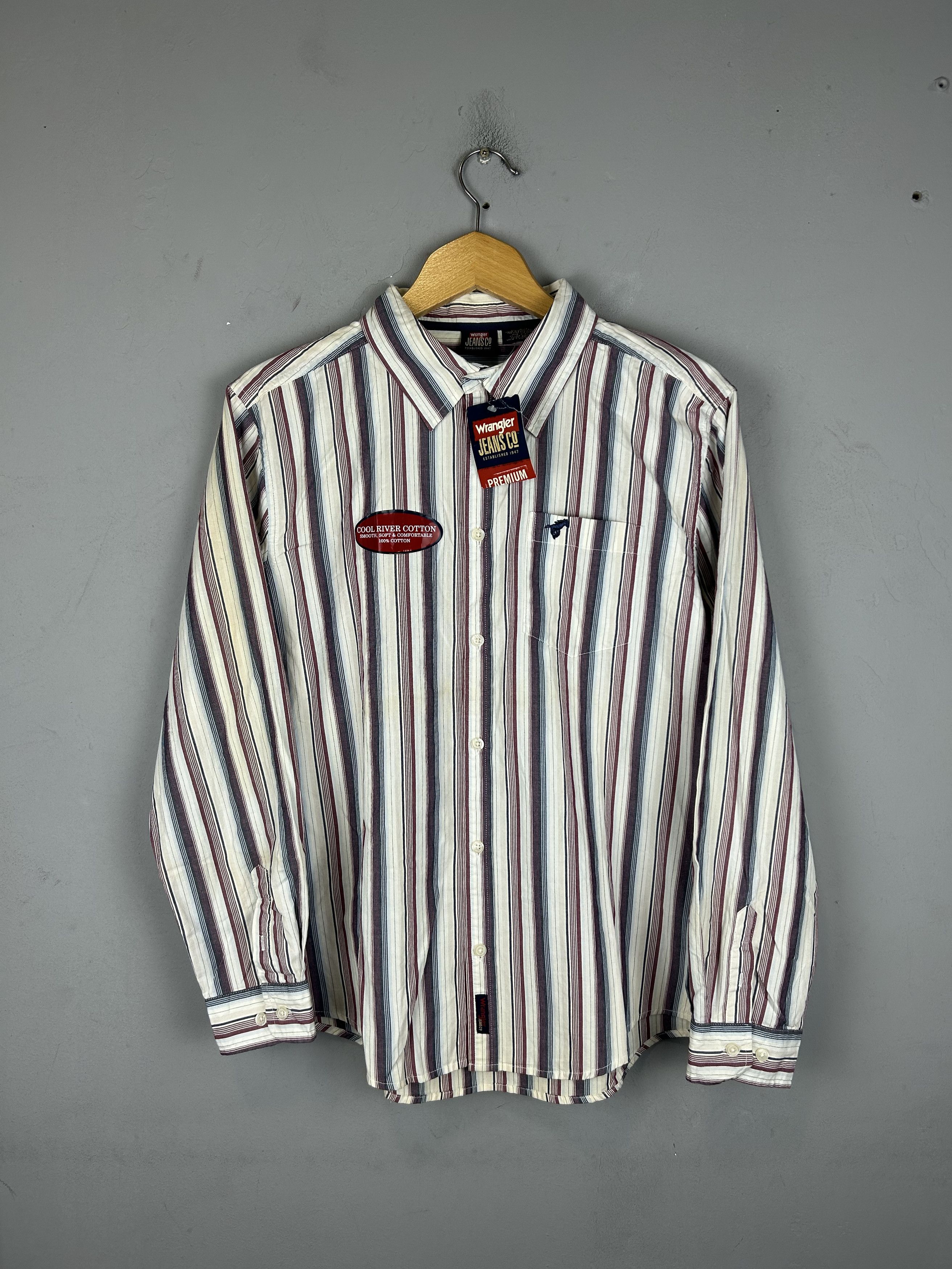 Vintage × Wrangler NWT Wrangler Vintage Striped Shirt Button Long Sleeve Size US S / EU 44-46 / 1 - 3 Thumbnail