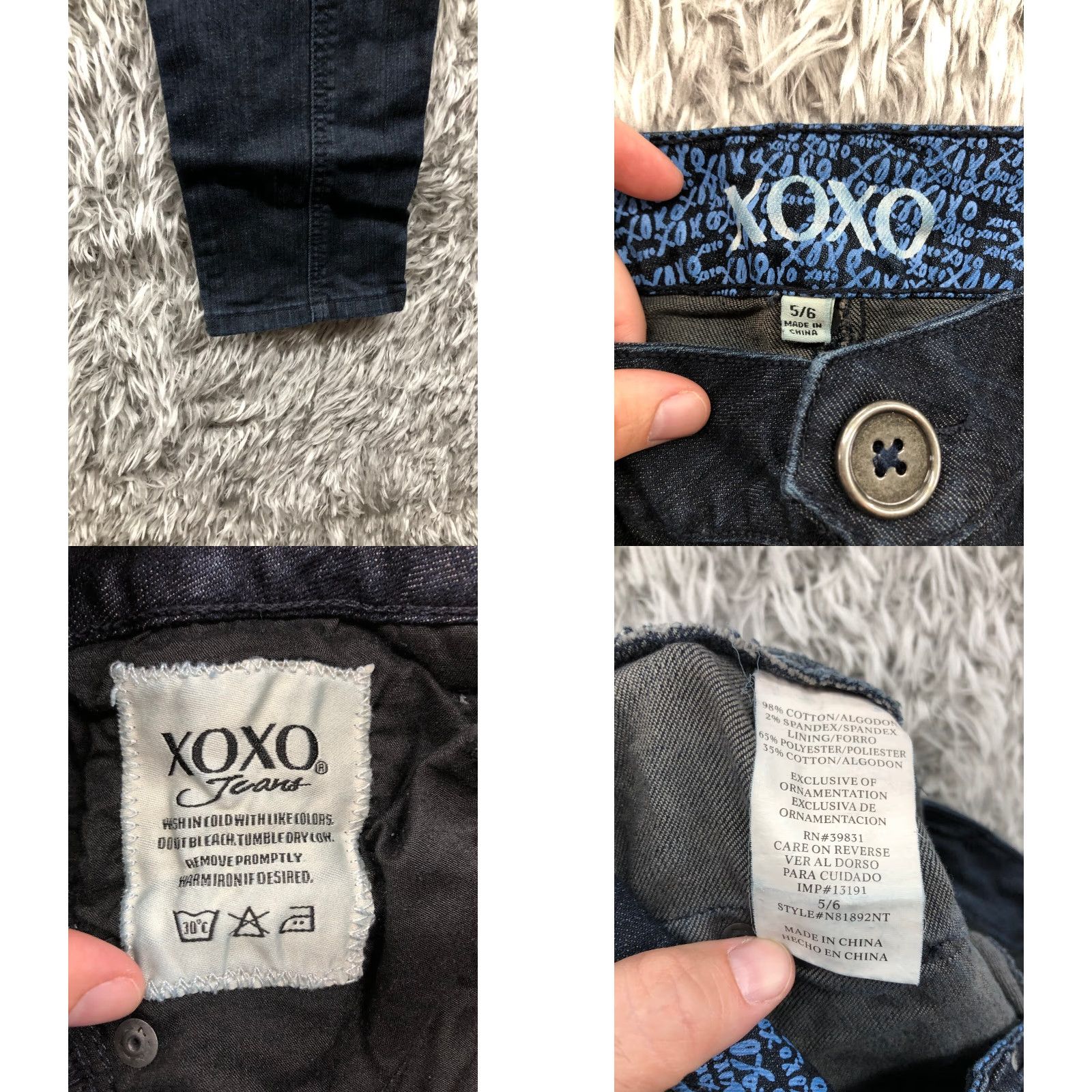 XOXO XOXO Jeans Size 5/6 Juniors Mid Rise Dark Wash Blue Denim Size 27" / US 4 / IT 40 - 8 Thumbnail