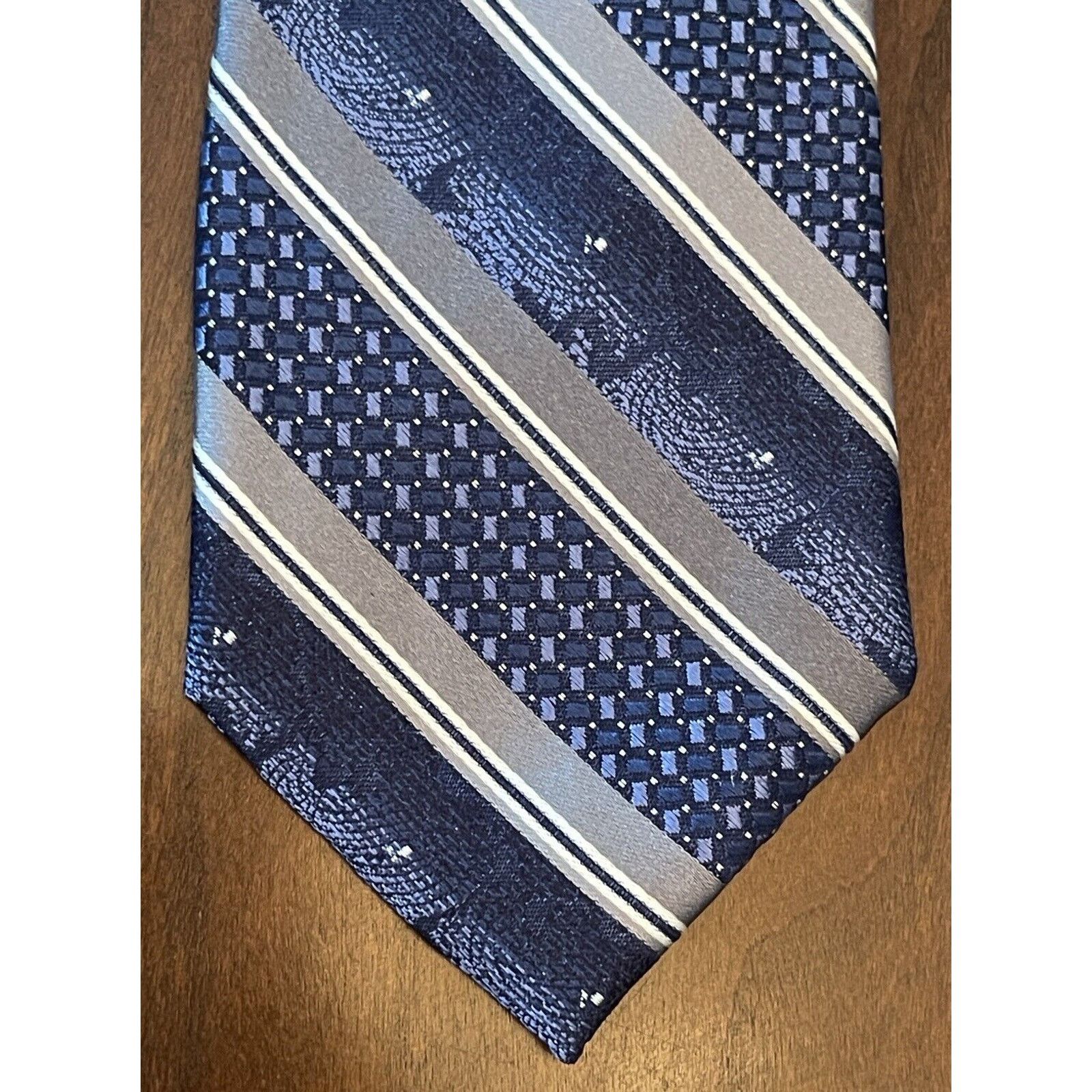 Pronto Uomo Pronto Uomo Blue Gray 100% Silk Men’s Neck Tie Made In China Size ONE SIZE - 1 Thumbnail
