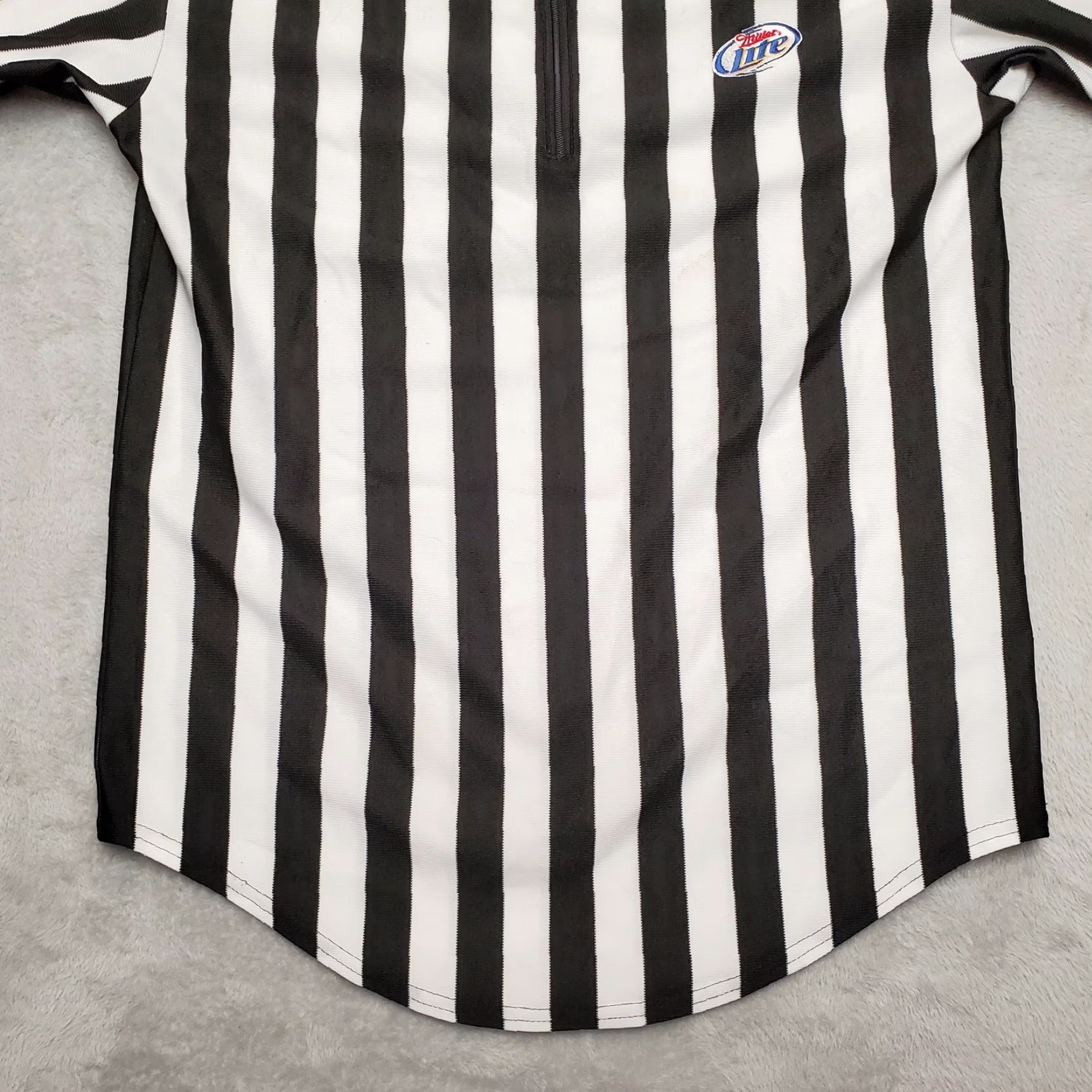 Vintage VINTAGE Miller Beer Shirt Men S Black White Stripe Collared 1/4 Zip Referee Polo Embroidered LogoMLB Size US S / EU 44-46 / 1 - 3 Thumbnail