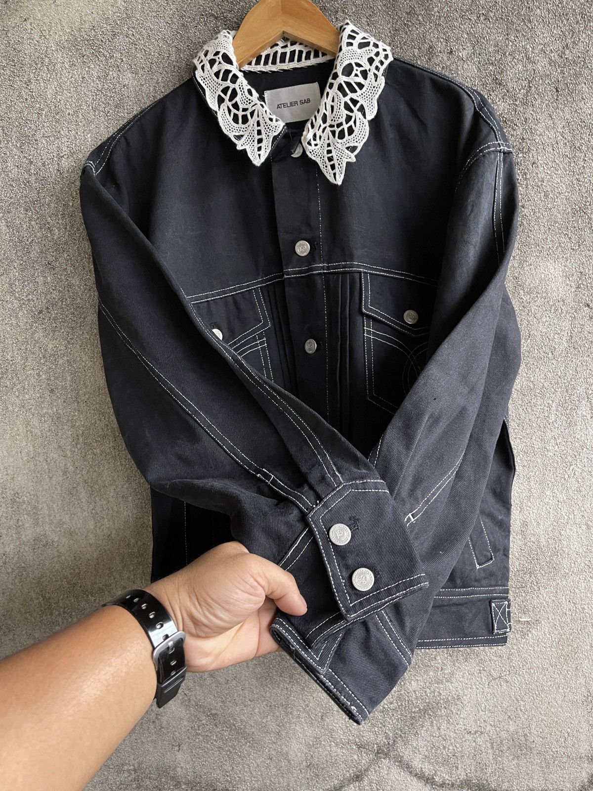 Japanese Brand Rare🔥Designer Atelier Sab Trucker Denim Jacket Size US L / EU 52-54 / 3 - 9 Thumbnail