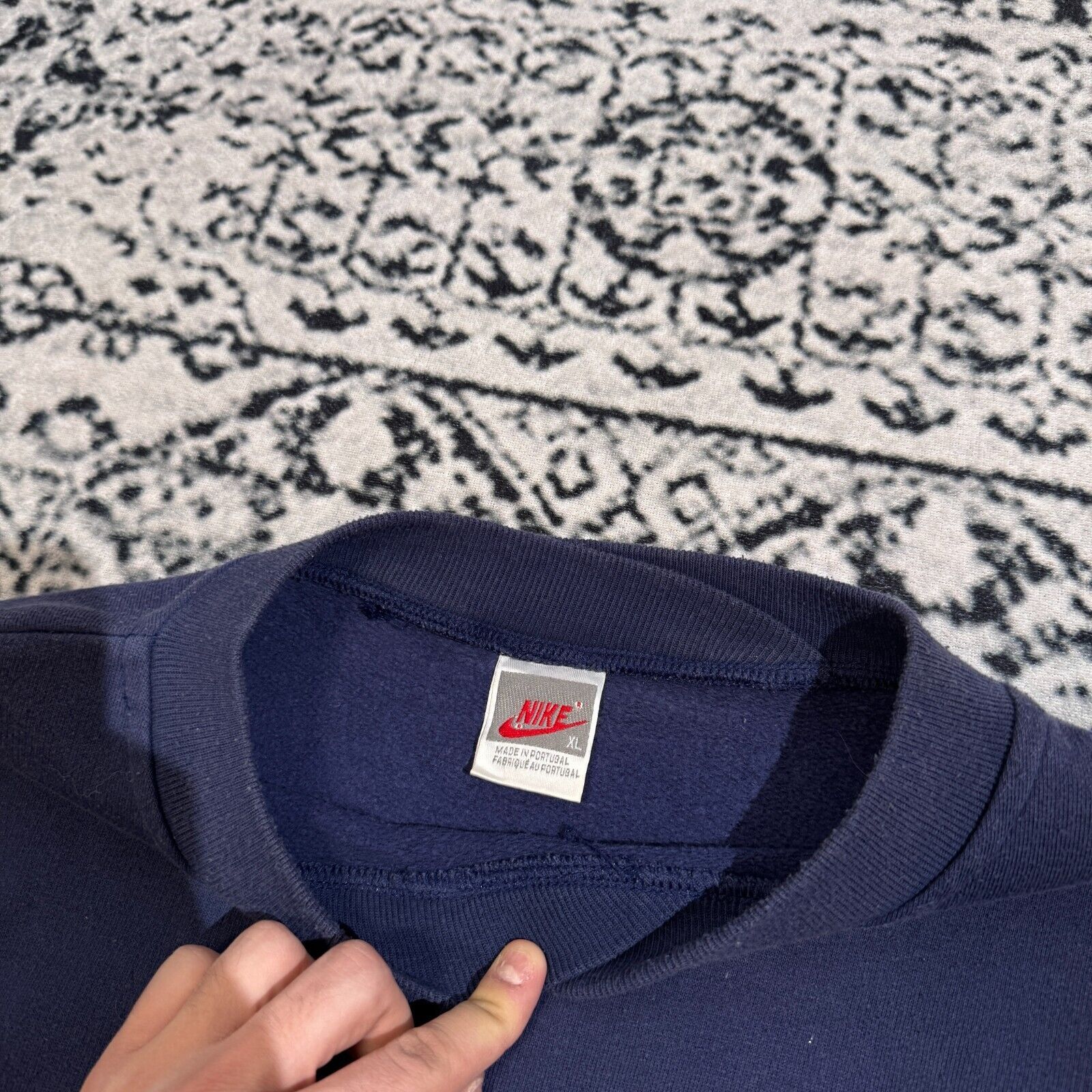 Nike × Vintage Vintage Nike Unisex Navy Cotton Sweatshirt Size XL Size US XL / EU 56 / 4 - 8 Thumbnail