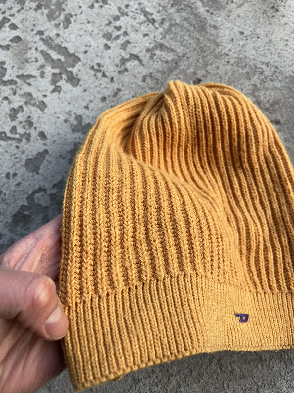 Diesel × Japanese Brand DIESEL Big Logo “D” Knitted Beanie Hat Y2K Japanese Size ONE SIZE - 10 Thumbnail