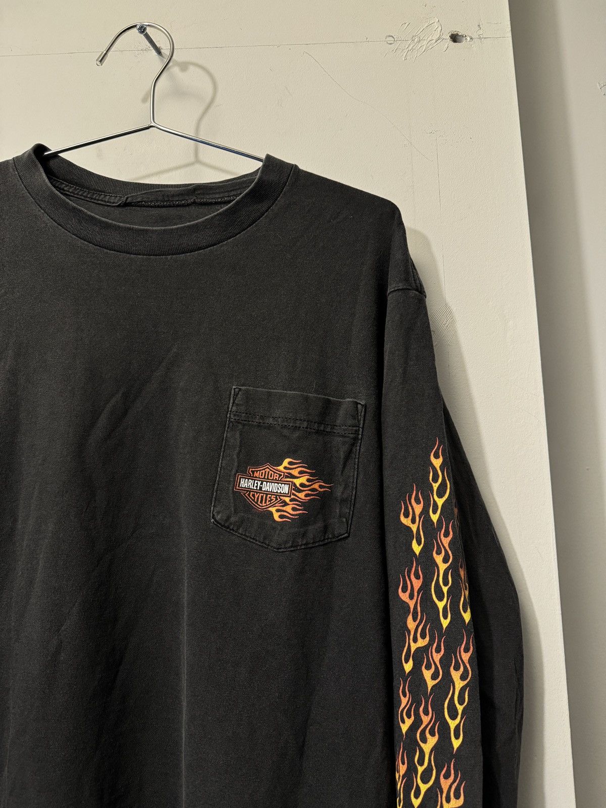 Harley Davidson Harley Thrashed Faded Distressed Flame Longsleeve ERD Grunge Size US L / EU 52-54 / 3 - 3 Thumbnail