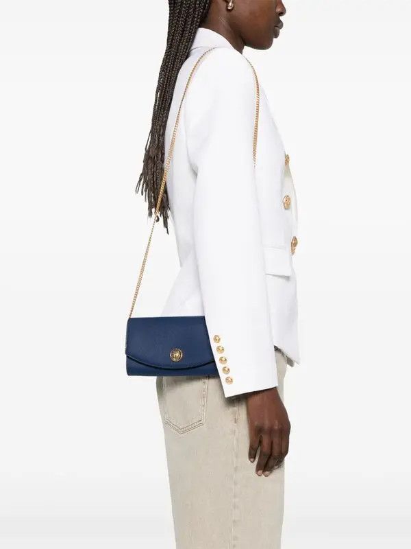 Balmain o1s1wg111225 Size:OS/Leather Clutch Cith Chain Strap in Blue Size ONE SIZE - 5 Thumbnail