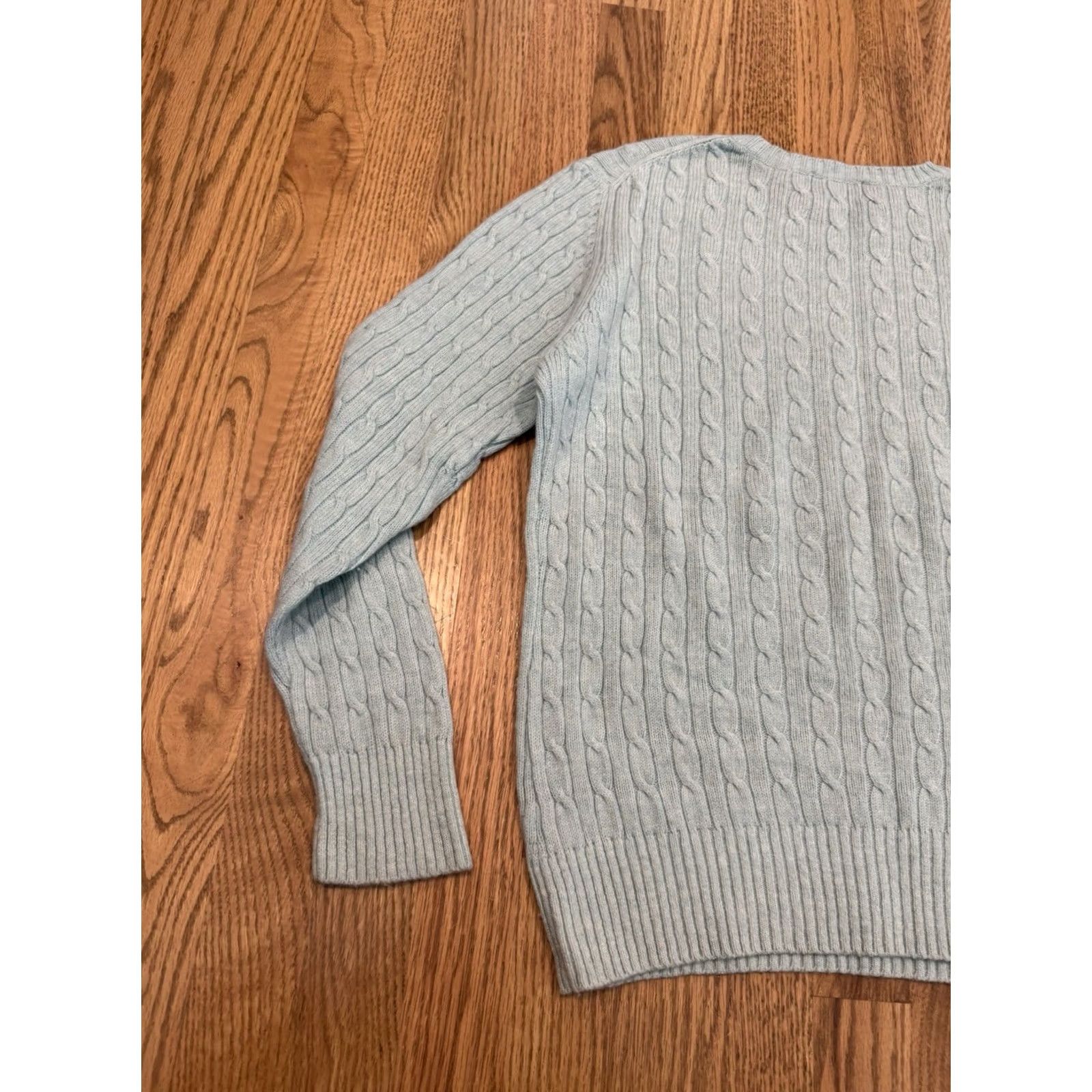 Vintage LL Bean Lambs Wool Blend Cable Knit Crewneck Sweater Women’s Size M Blue Size M / US 6-8 / IT 42-44 - 7 Thumbnail