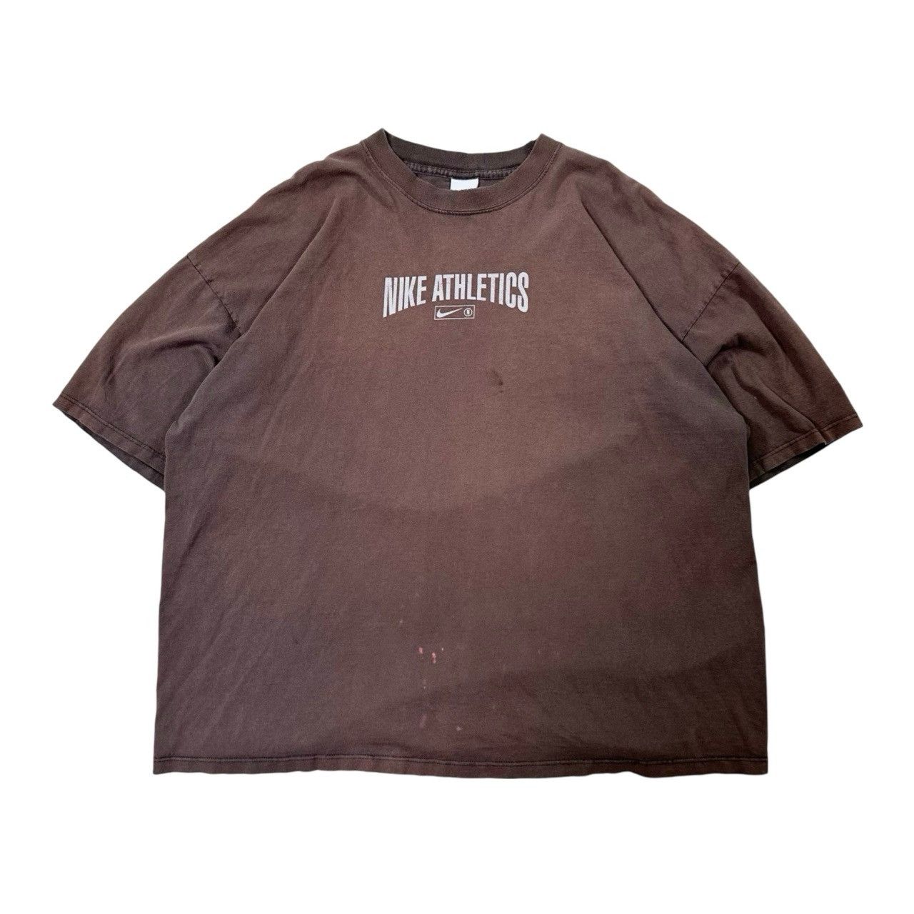 Vintage Vintage 90s Nike Athletics Faded Brown Graphic T Shirt Size US XXL / EU 58 / 5 - 1 Thumbnail