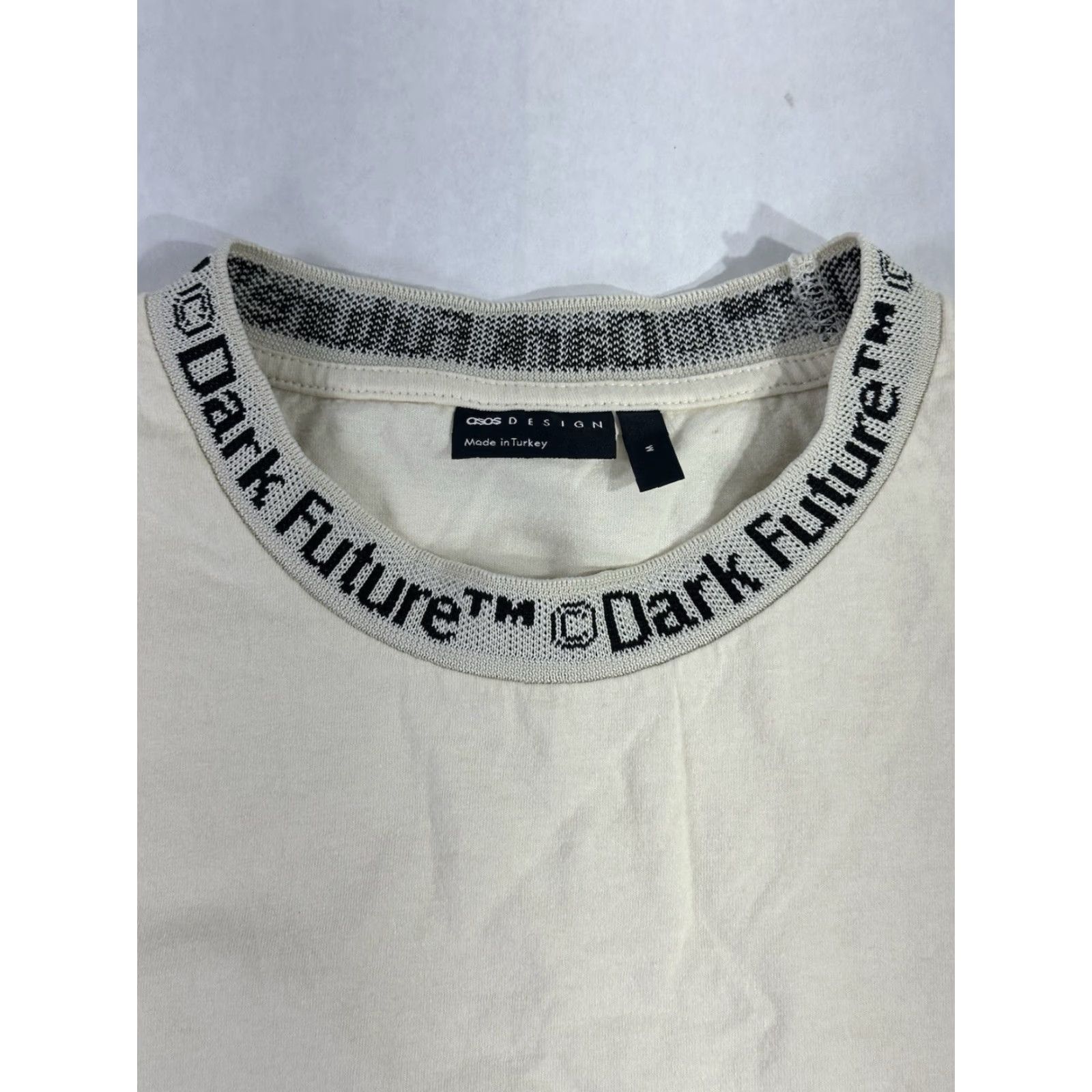Asos ASOS Dark Future Tank Top M Beige Sleeveless Tee Mock Neck Logo Streetwear Women Size M / US 6-8 / IT 42-44 - 2 Thumbnail