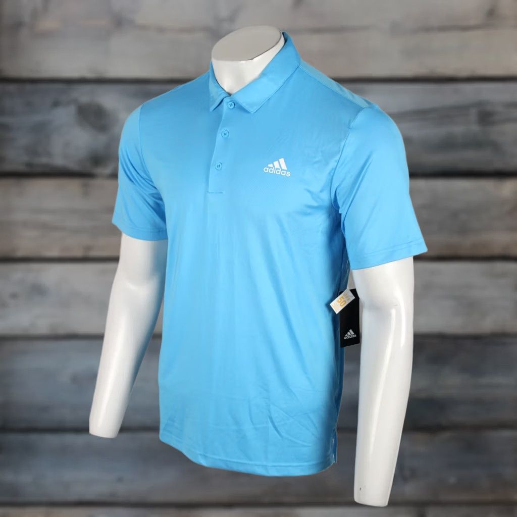 Adidas Adidas Golf Polo Ultimate Solid Short Sleeve Shirt M Sky Rush Blue Mens Polo Shirt Size US M / EU 48-50 / 2 - 1 Thumbnail