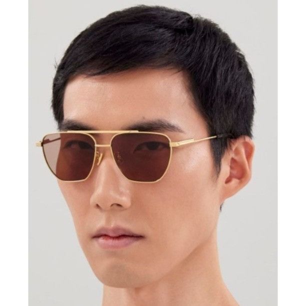 Bottega Veneta NEW BOTTEGA VENETA SUNGLASSES BV1236S 002 UNISEX GOLD Size ONE SIZE - 2 Thumbnail