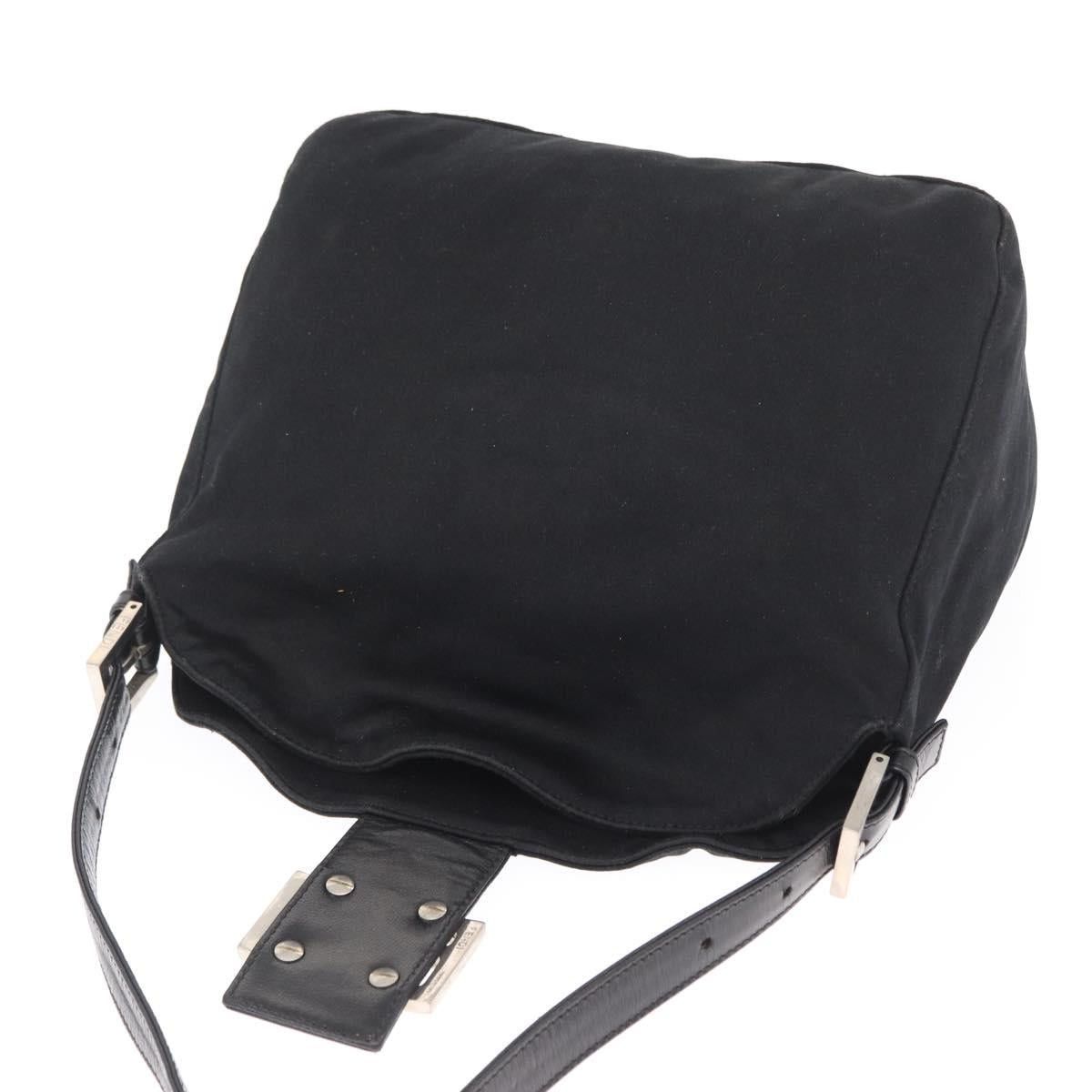 Fendi FENDI Mamma Baguette Shoulder Bag Nylon Black Silver Auth Size ONE SIZE - 19 Thumbnail