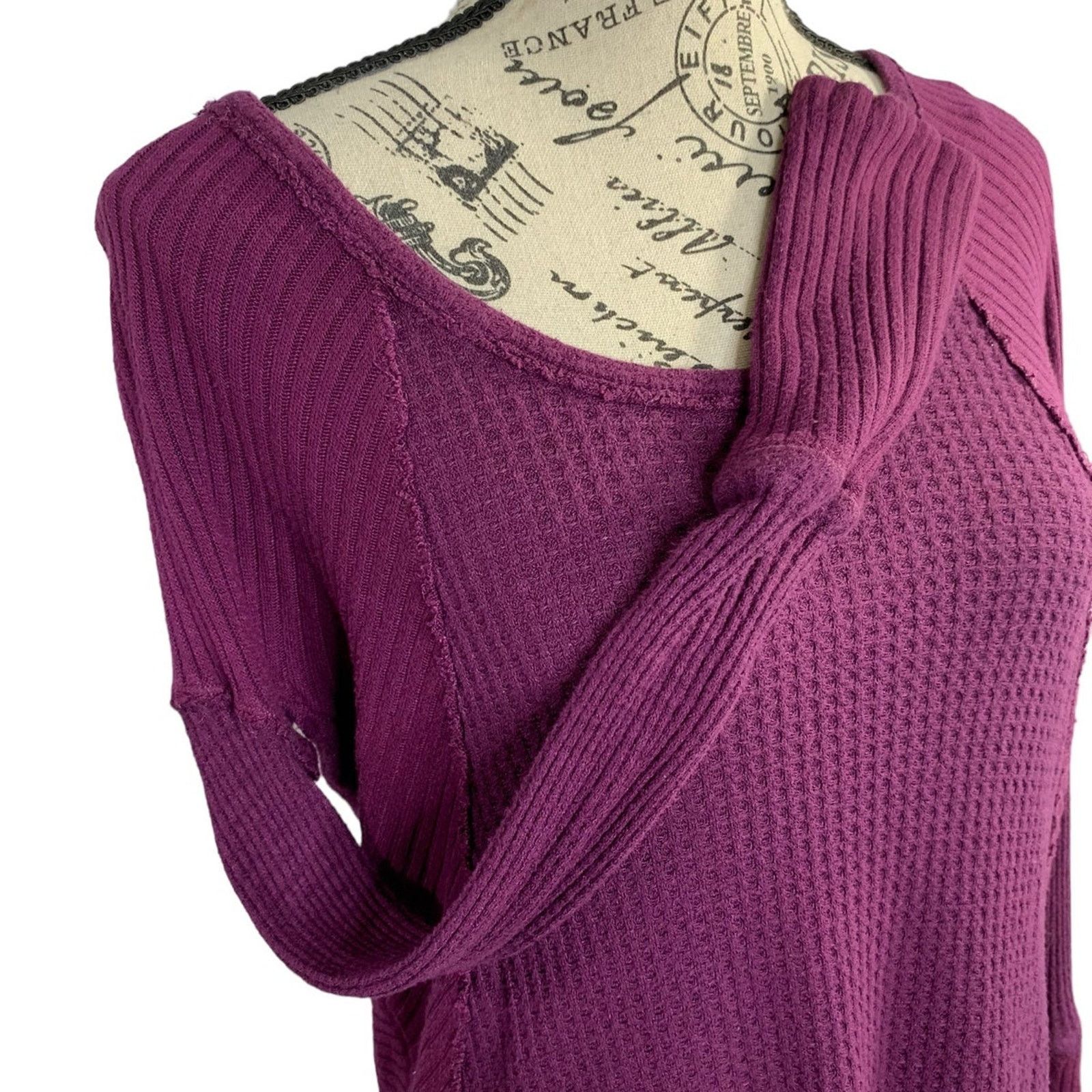 Free People Free People Women’s Small Top Thermal Purple Long Sleeves Size S / US 4 / IT 40 - 6 Thumbnail