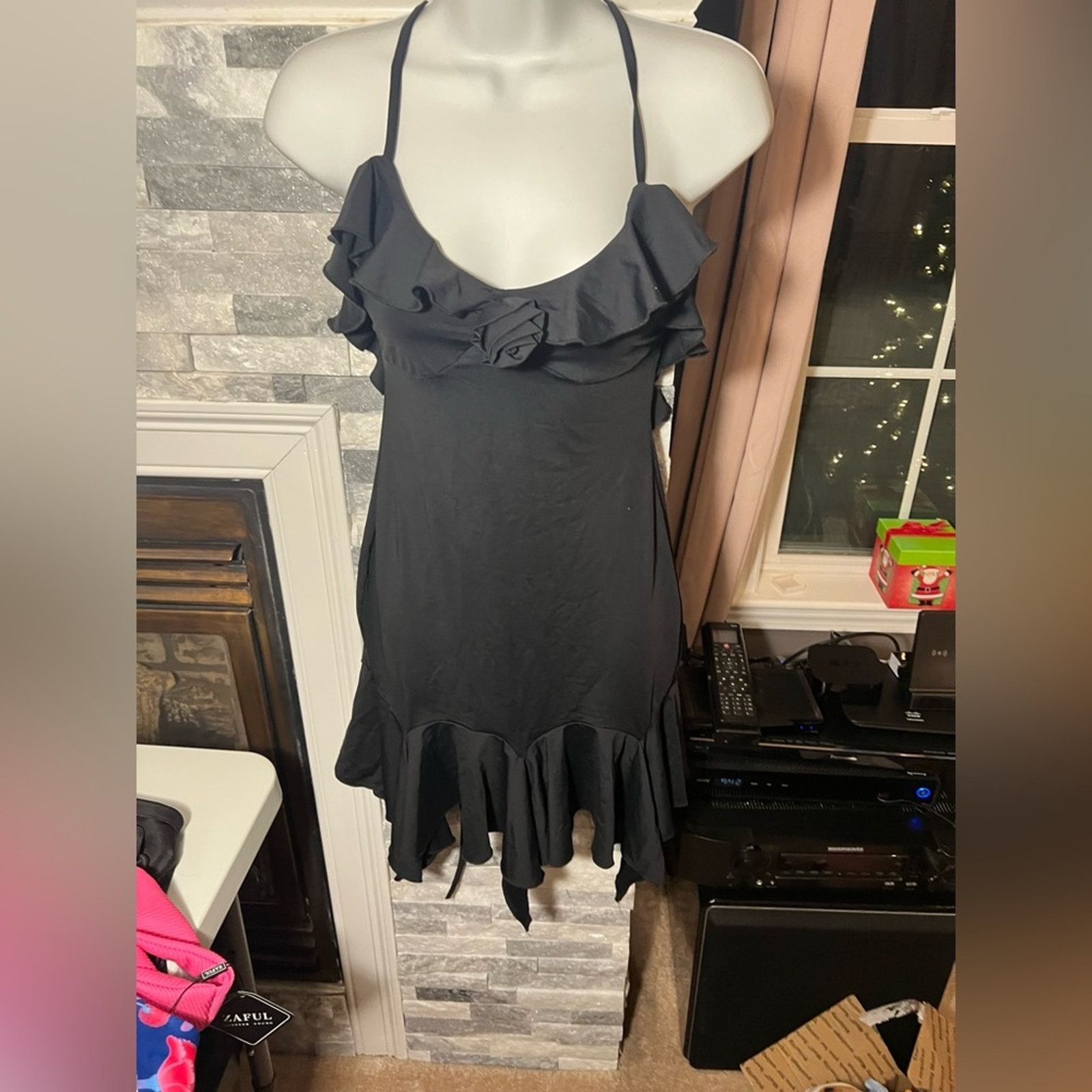 & Other Stories NWOT Black Halter Dress | Ruffle Detail | Size M Size M / US 6-8 / IT 42-44 - 6 Thumbnail
