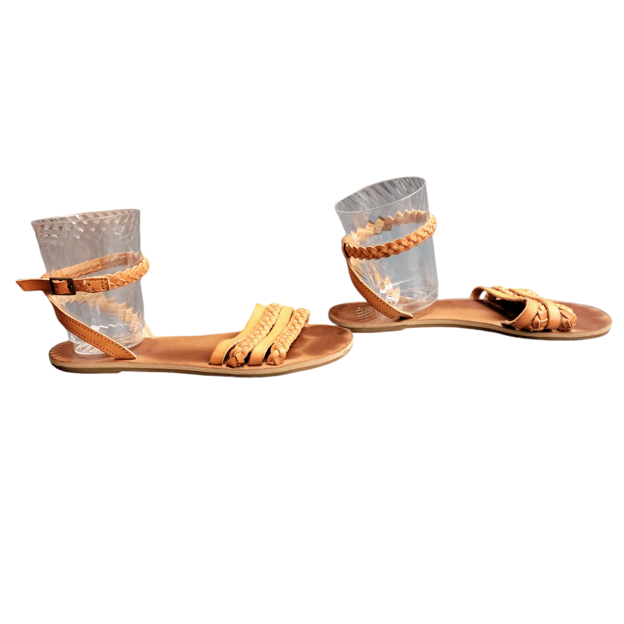 Billabong Billabong Buckle Braided Faux Leather Ankle Strappy Sandals Size US 8 / IT 38 - 4 Thumbnail