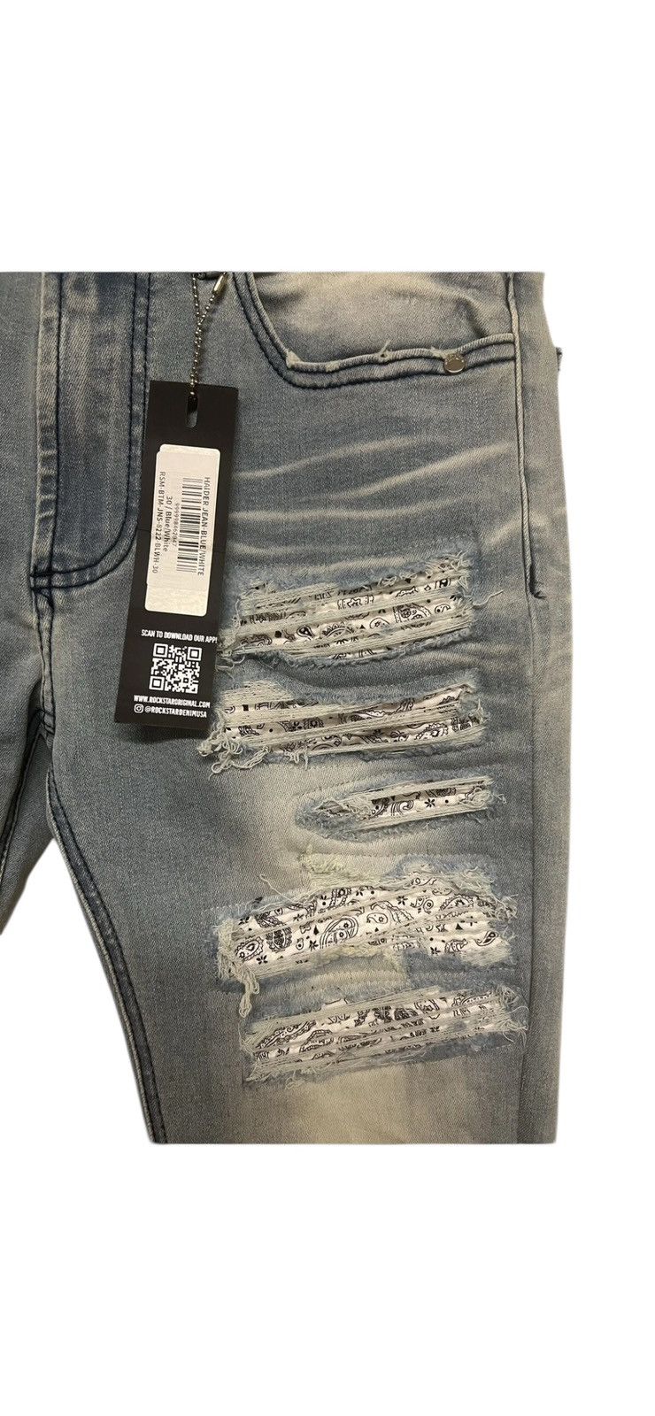 Rockstar Games Rockstar Patchwork Jeans Ripped Bleached Jeans Slim Sz 30 Size US 30 / EU 46 - 6 Thumbnail