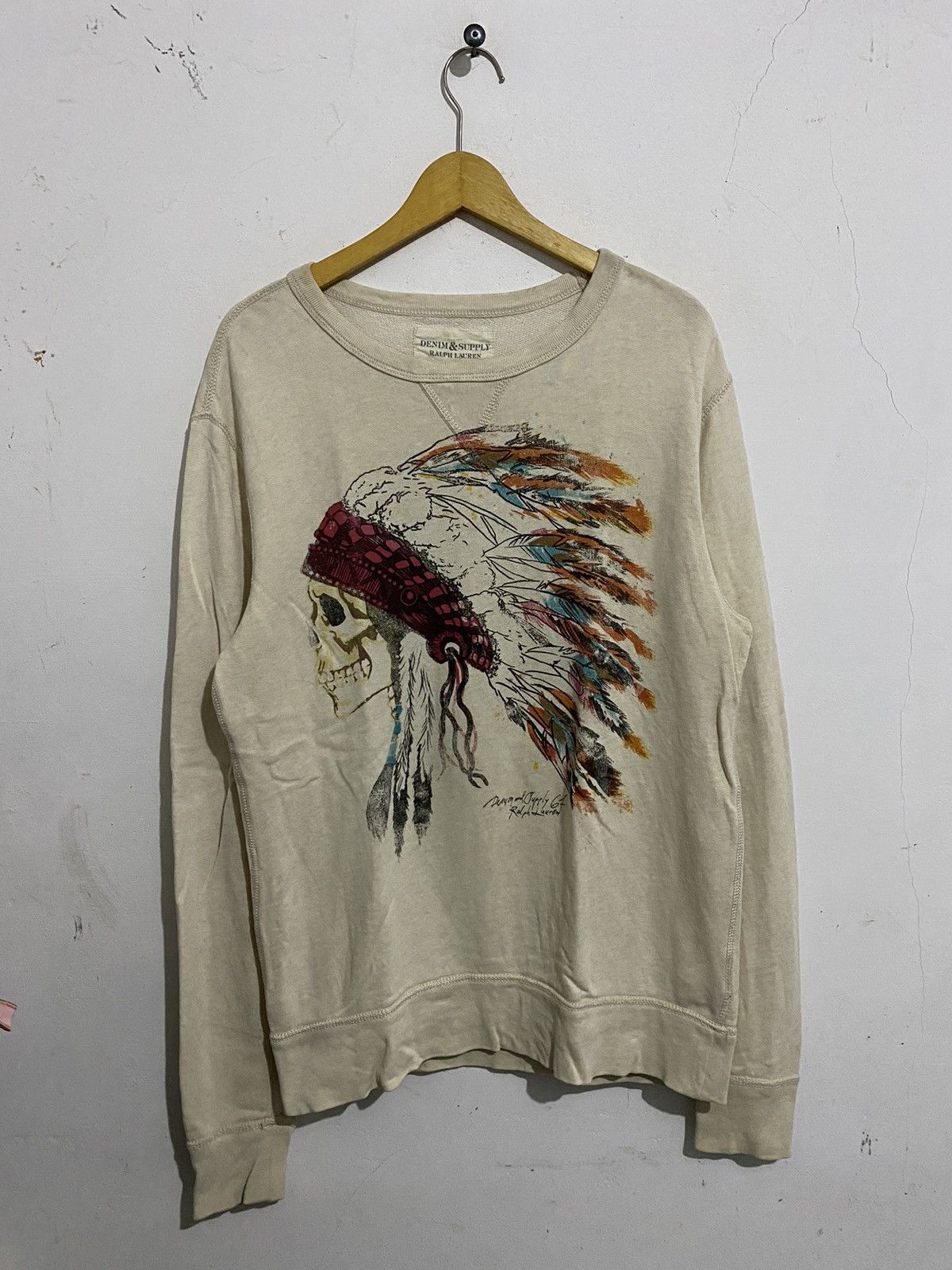 14th Addiction lDenim & Supply Indian Skull Sweatshirt Size US S / EU 44-46 / 1 - 1 Thumbnail