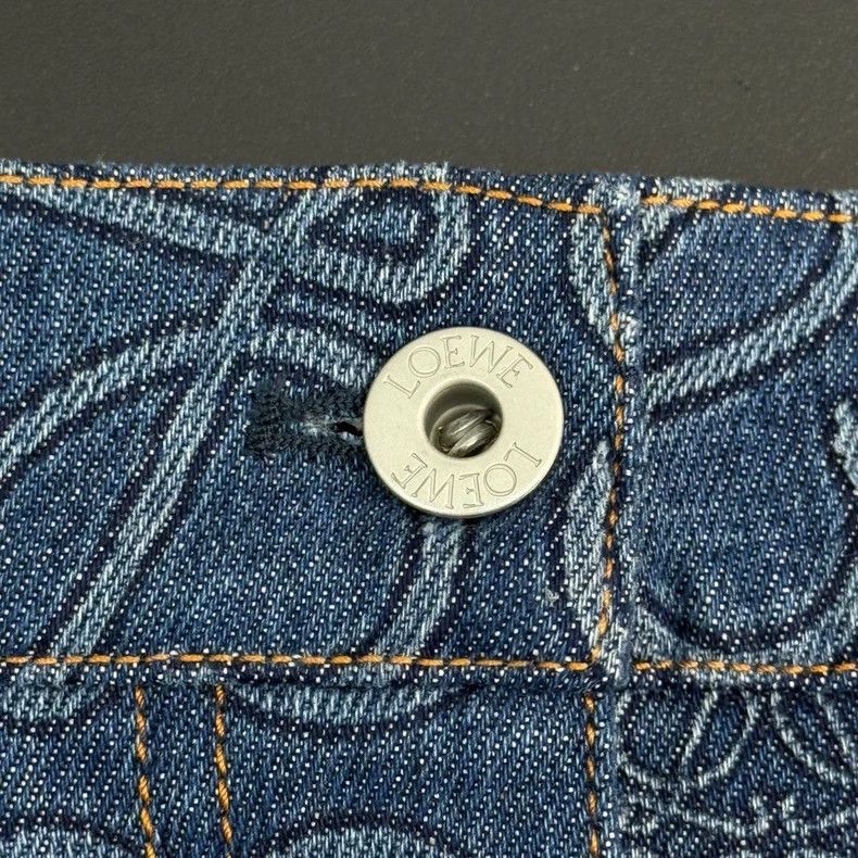 Loewe Loewe Washed blue full logo double leather label denim ski Size 25" / US 0 / IT 36 - 8 Thumbnail
