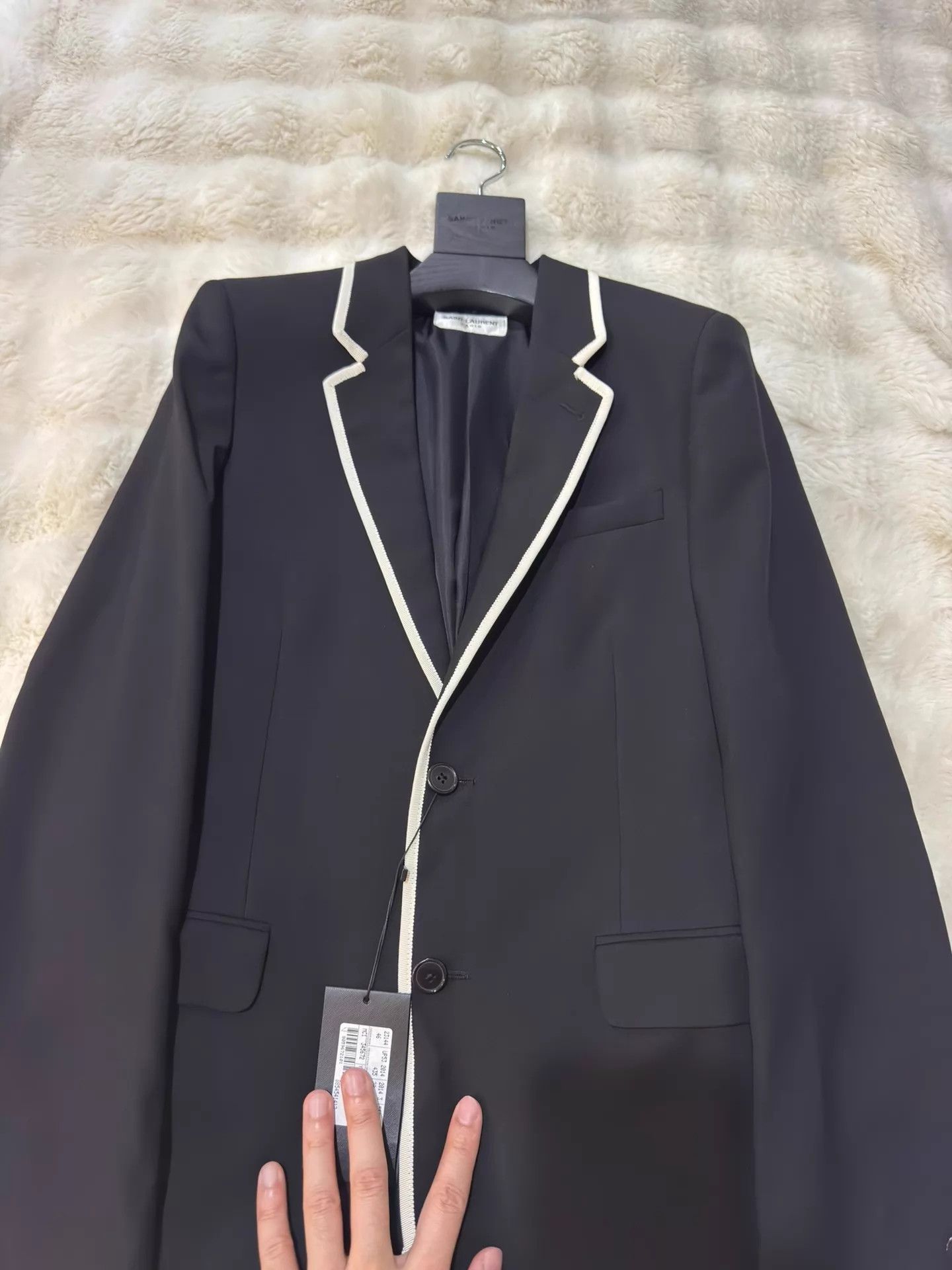 Saint Laurent Paris Saint Laurent black & white wool silk blazer 44 new with tags Size 44R - 2 Thumbnail
