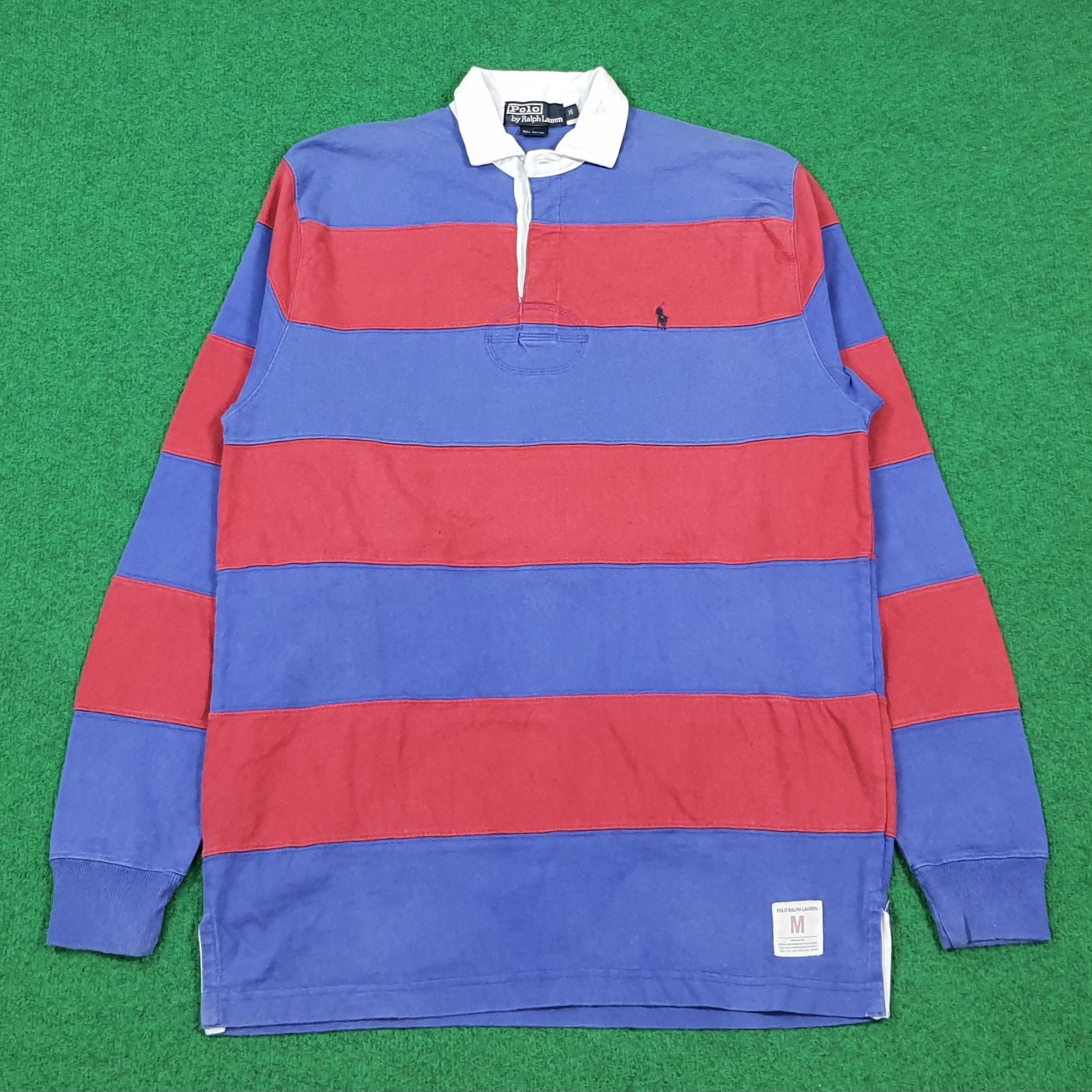 Polo Ralph Lauren Vintage Polo Ralph Lauren Rugby Striped Polo Shirt E1N14 Size US M / EU 48-50 / 2 - 1 Thumbnail