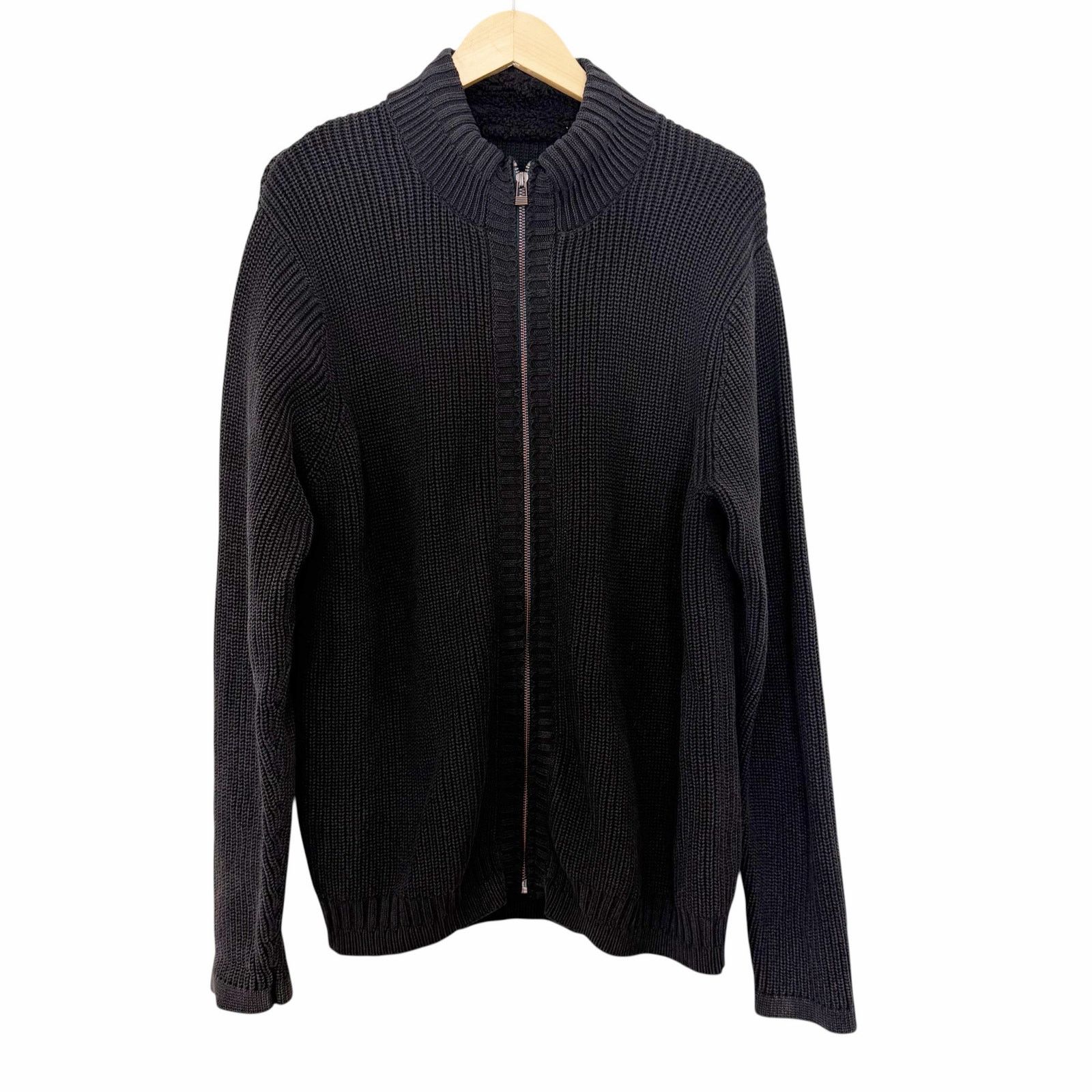 Carbon2Cobalt Carbon2Cobalt Black Knit Full Zip Sweater Sz L Size US L / EU 52-54 / 3 - 1 Thumbnail