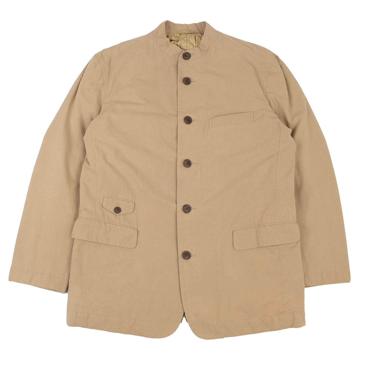Issey Miyake Quilted Lining Mao Collar Jacket in Mocha XL Size US XL / EU 56 / 4 - 1 Thumbnail