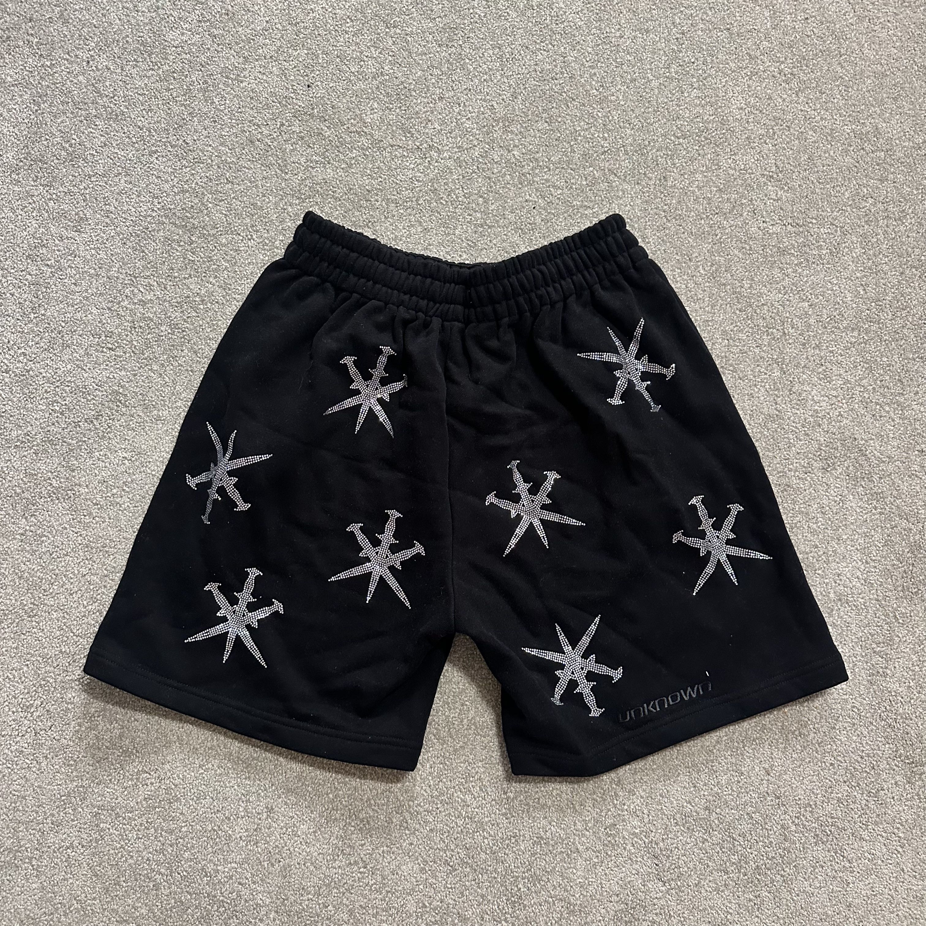 Unknown London UNKNOWN LONDON BLACK RHINESTONE DAGGER SHORTS Size US 36 / EU 52 - 2 Thumbnail