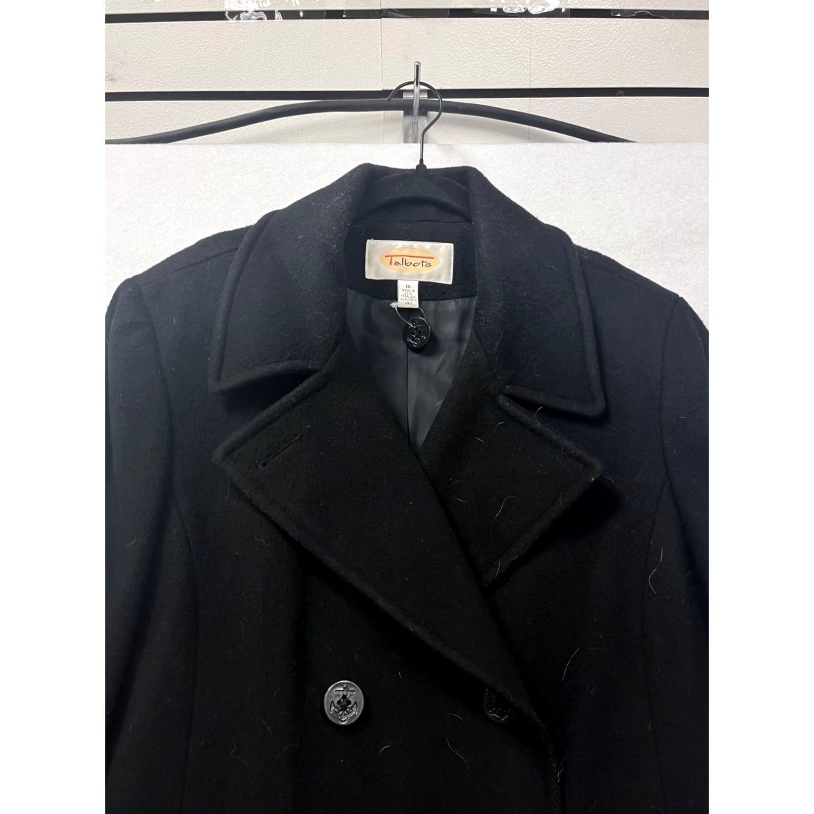 Talbots VINTAGE Talbots Black Wool Blend Double-Breasted Peacoat Coat 16 Mens Womens Unisex Adults Black Wool Blend Pea Coat 90s Vintage Size XXL / US 16-18 / IT 52-54 - 6 Thumbnail
