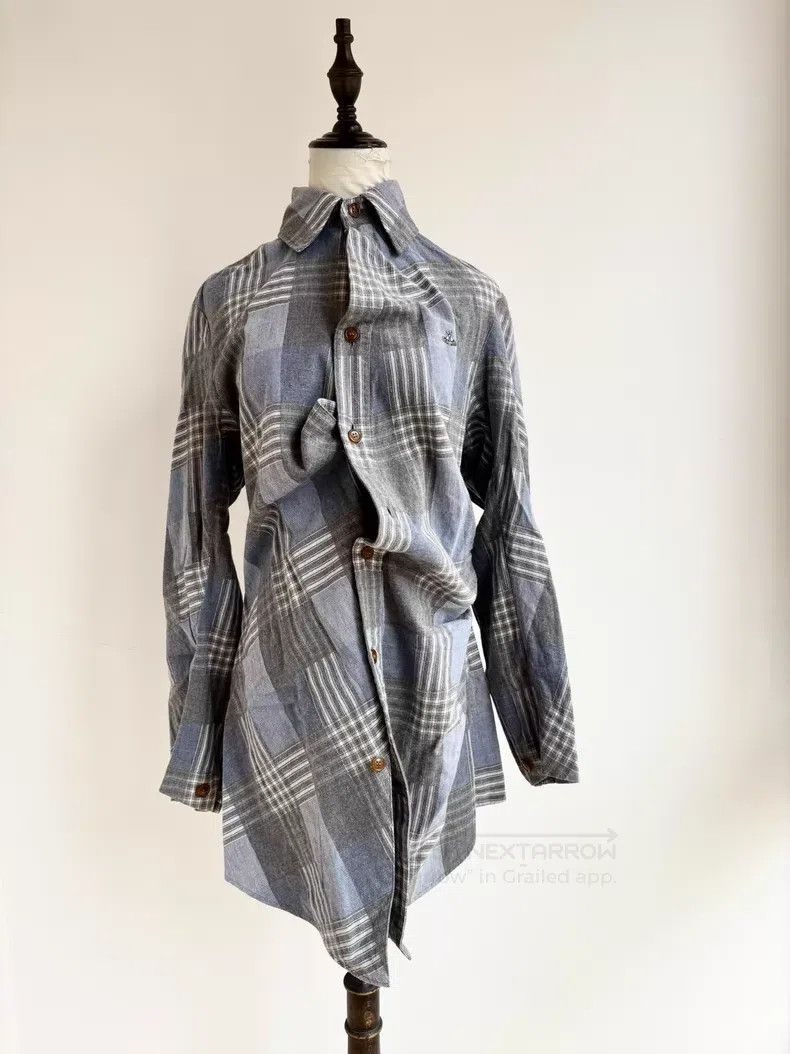 Vivienne Westwood Vivienne Westwood Vintage Blue Grey Plaid Irregular Shirt Size M / US 6-8 / IT 42-44 - 6 Thumbnail