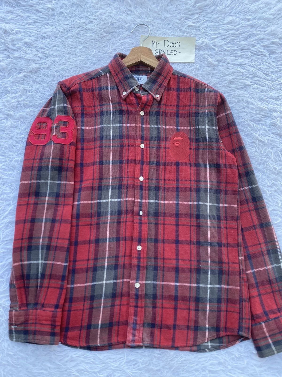 Bape Rare Vintage BAPE Flannel Longsleeve Shirt Size US M / EU 48-50 / 2 - 5 Thumbnail