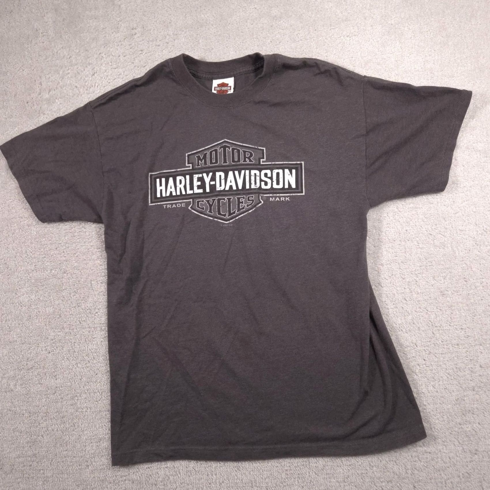 Harley Davidson VINTAGE Harley-Davidson Shirt Mens L Gray Graphic Tee 2000s Quincy Illinois Bar & Shield TNT Back Harley Events Boys? Size US L / EU 52-54 / 3 - 2 Thumbnail