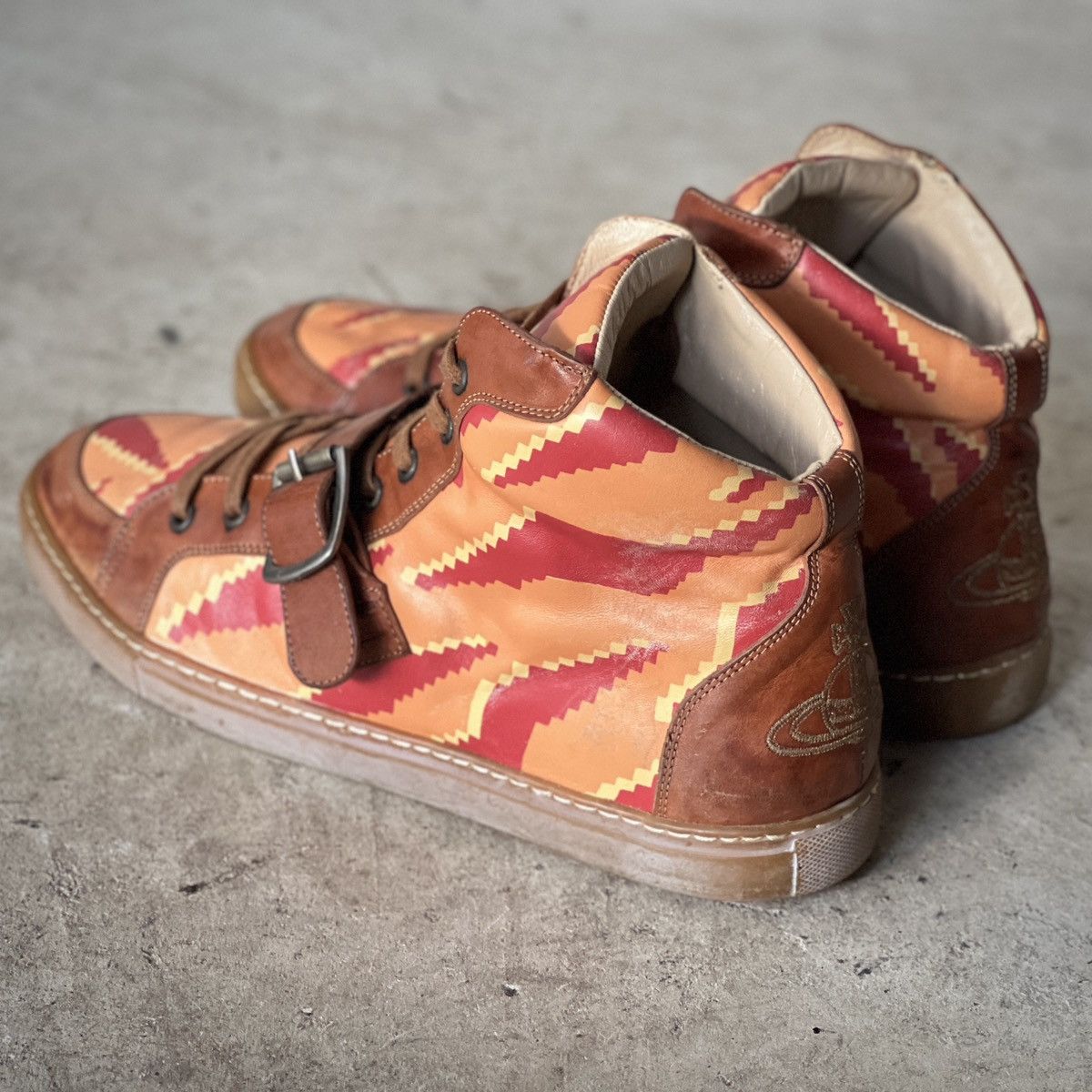 Vivienne Westwood Suede Buckle High-Top Sneakers