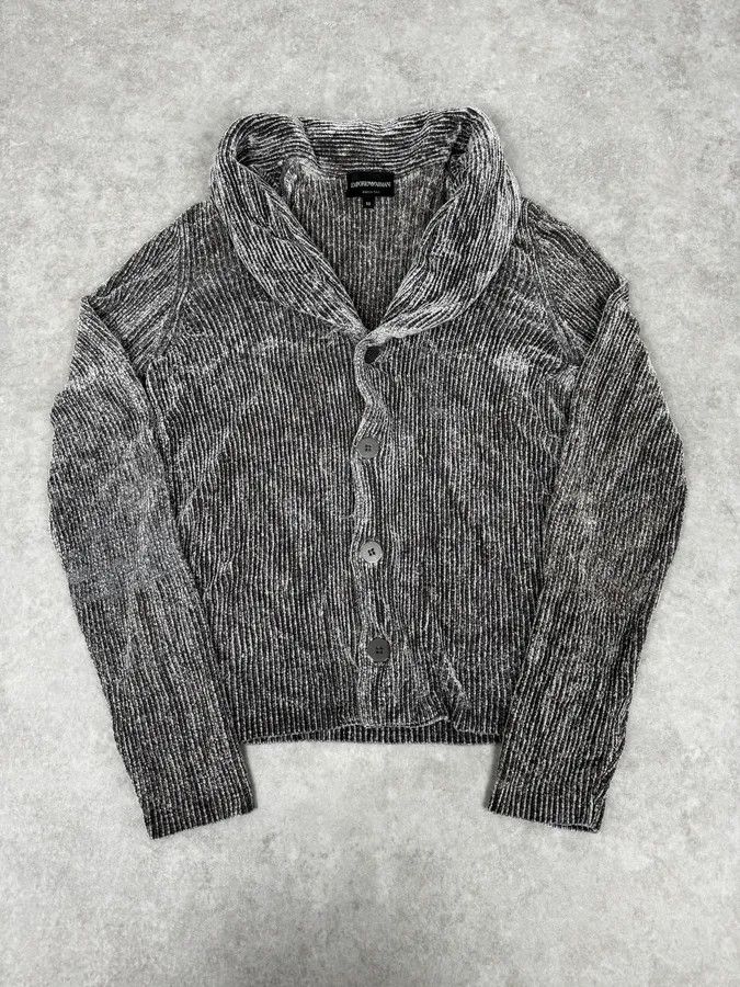 Emporio Armani 2000s Emporio Armani Grey Cardigan Sweater Size S / US 4 / IT 40 - 1 Thumbnail