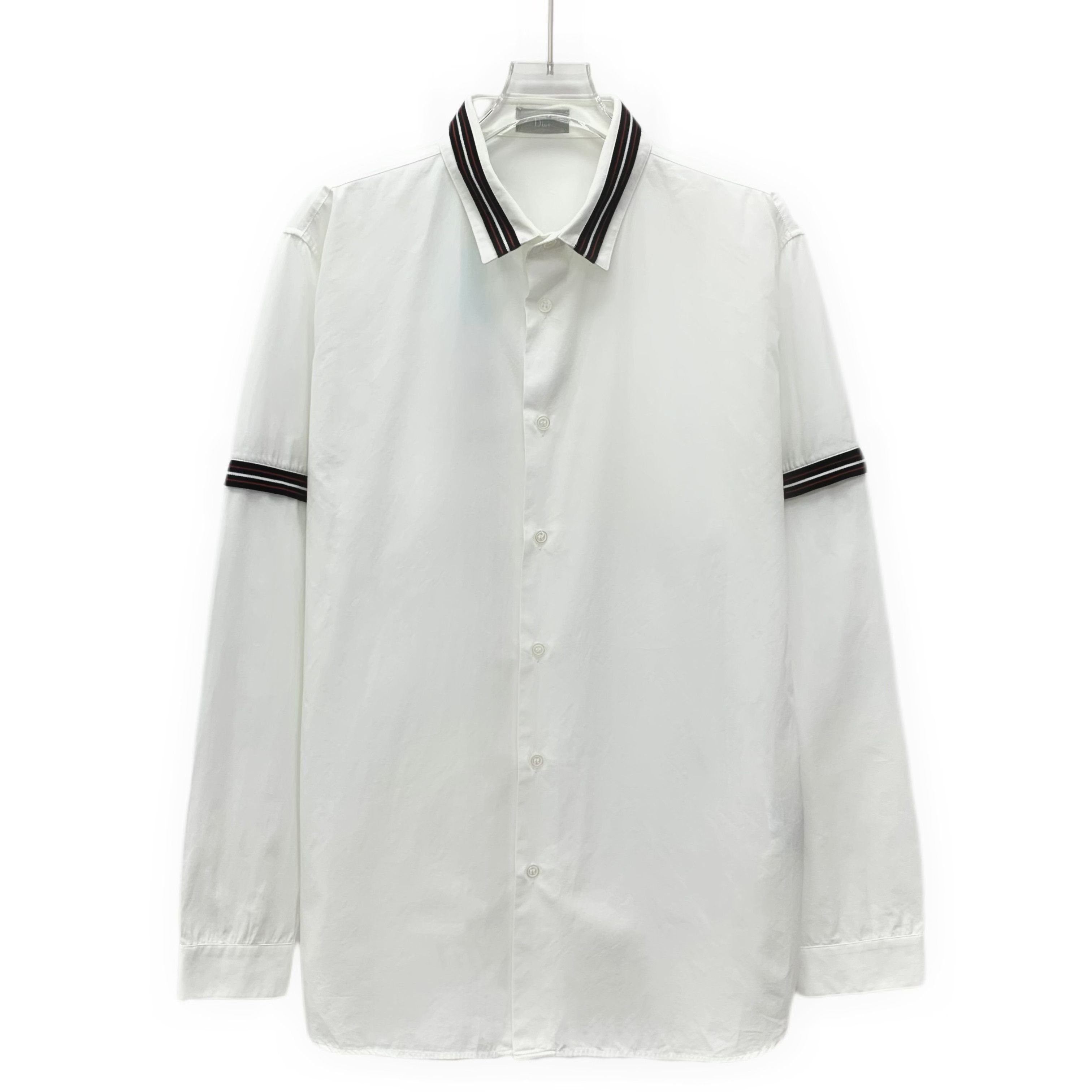 Dior Dior White Stripe-Trim Cotton Shirt 42 Size US XS / EU 42 / 0 - 1 Thumbnail