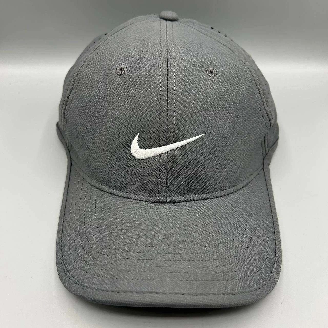 Nike Nike Hat Men Gray Embroidered Swoosh Logo Strap Back Cap Size ONE SIZE - 1 Thumbnail