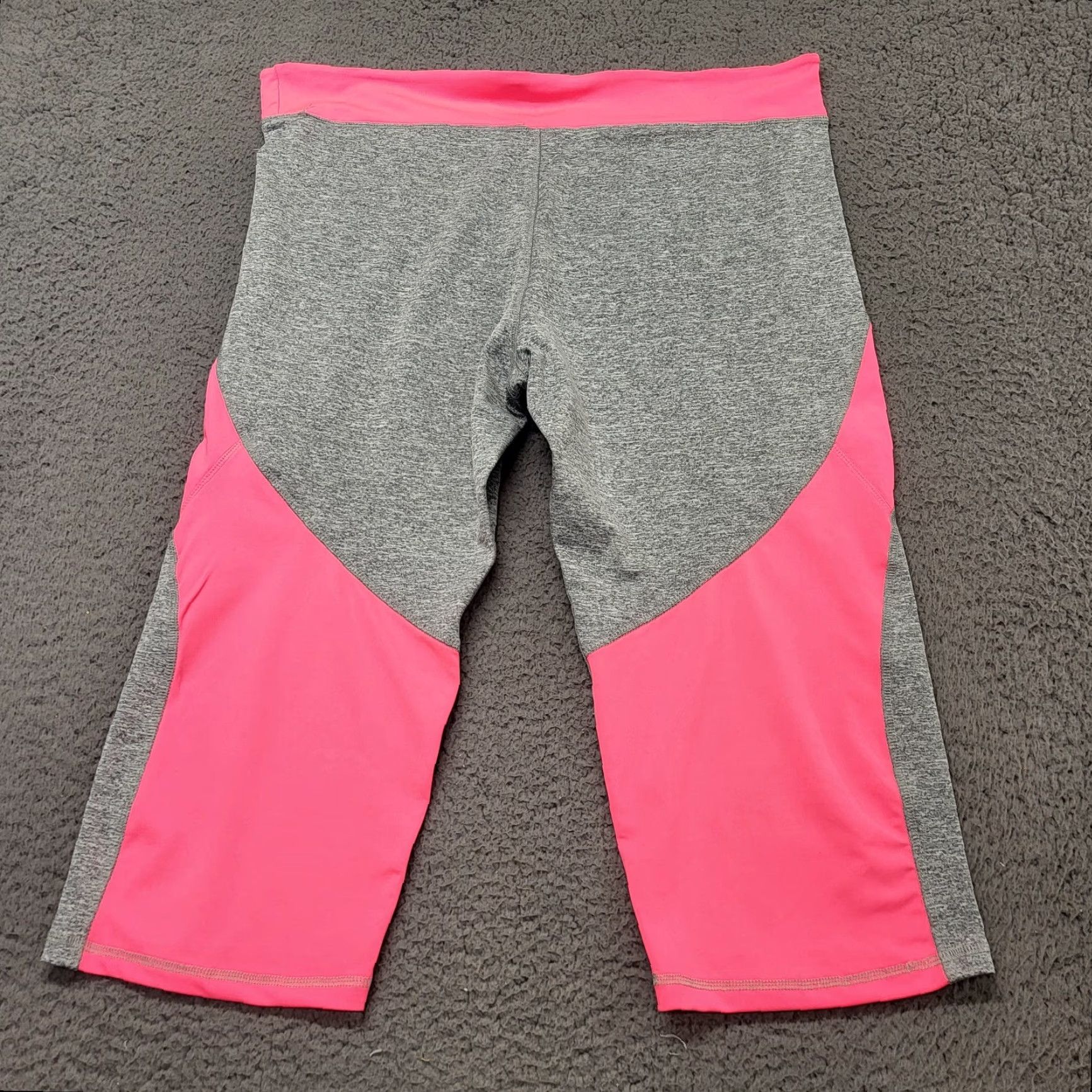 Pinko AVIVA SPORT Women's 2XL Pink Gray Leggings Capri Workout Yoga Pant Skinny Regular Plus Size Size 40" / US 18 - 2 Thumbnail
