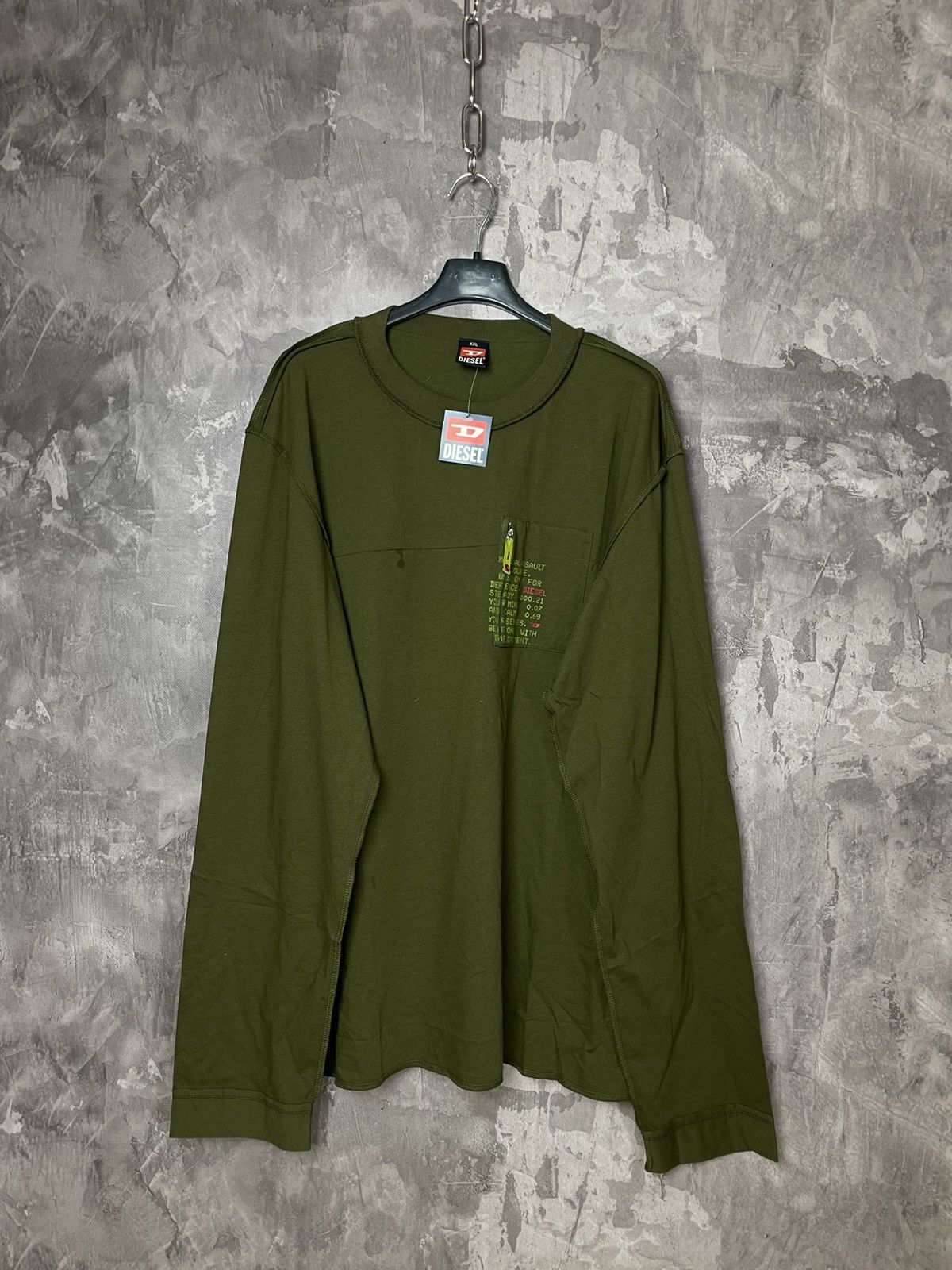 Diesel × Vintage Vintage Y2K Diesel Printed Long Sleeve T-Shirt Center Logo Size US XL / EU 56 / 4 - 1 Thumbnail