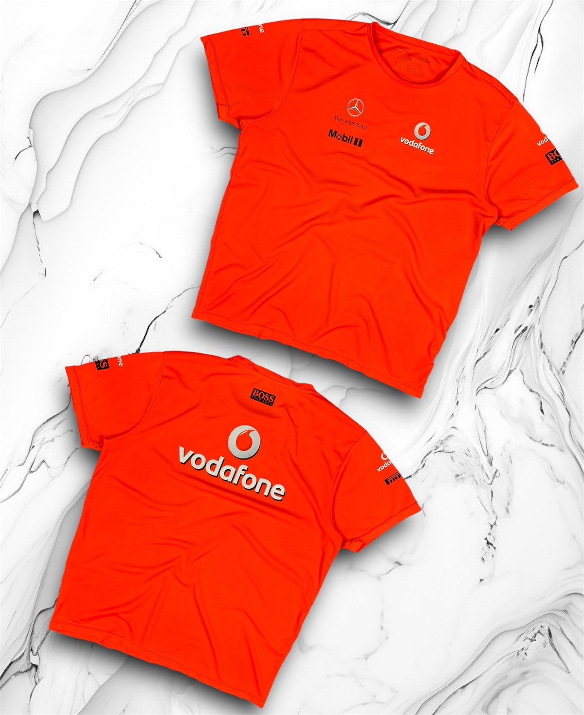 Malcolm McLaren × Mercedes-Benz Racing Vodafone Mclaren Mercedes Boss F1 NASCAR Tee T Shirt Size US XXL / EU 58 / 5 - 1 Thumbnail