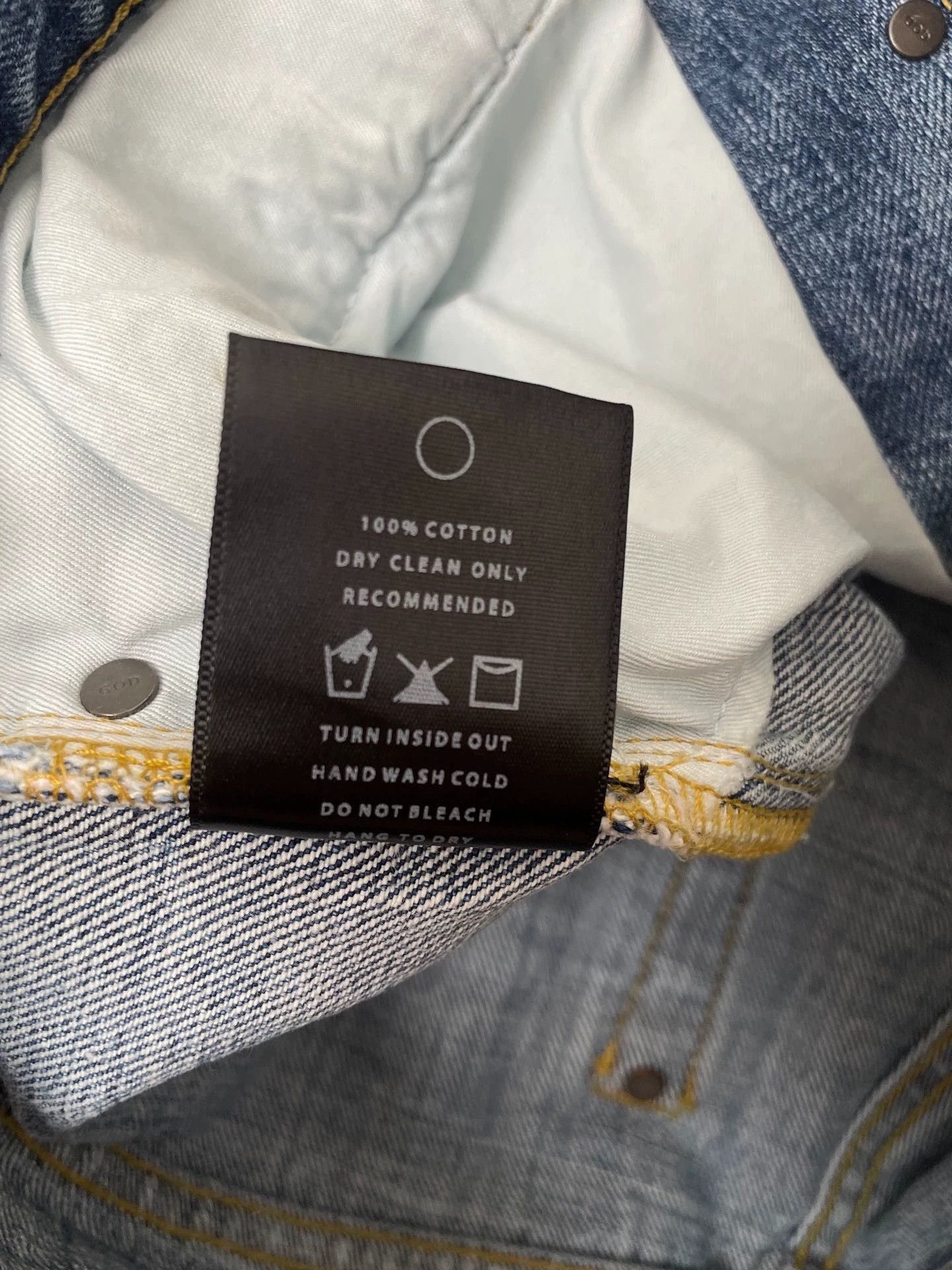 Fear of God FOG 4th Blue Denim Jeans 32W Distressed Yellow Trim Size US 32 / EU 48 - 5 Thumbnail