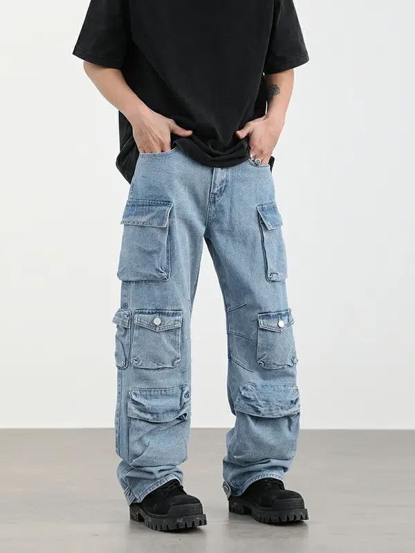 Vintage Hazuki x Konno fade distressed baggy hiphop cargo jeans Size US 30 / EU 46 - 1 Thumbnail